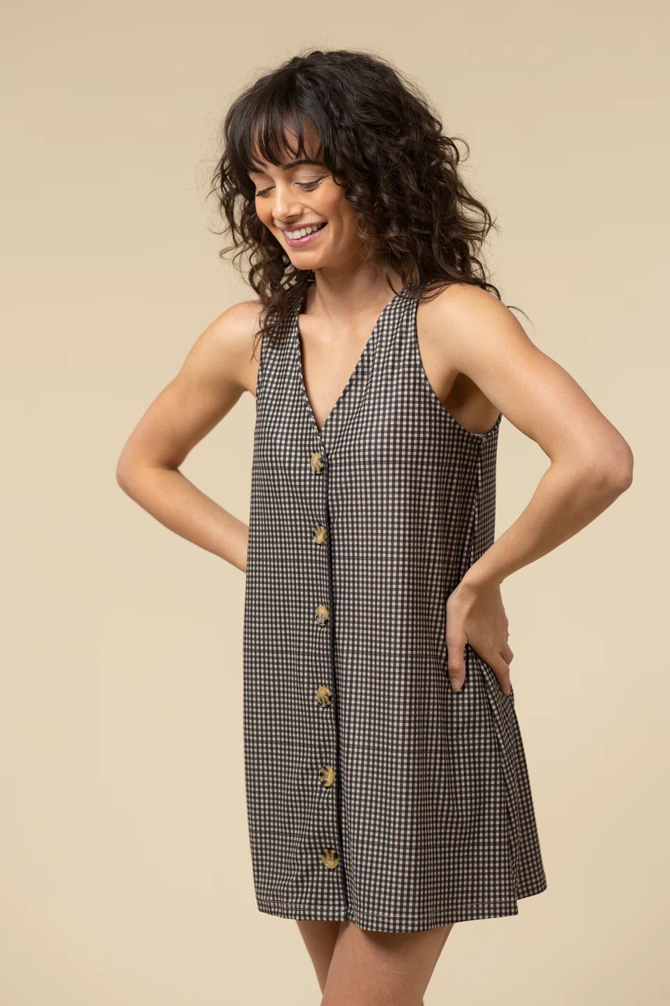 The Dorothy Dress - Black Beige Gingham