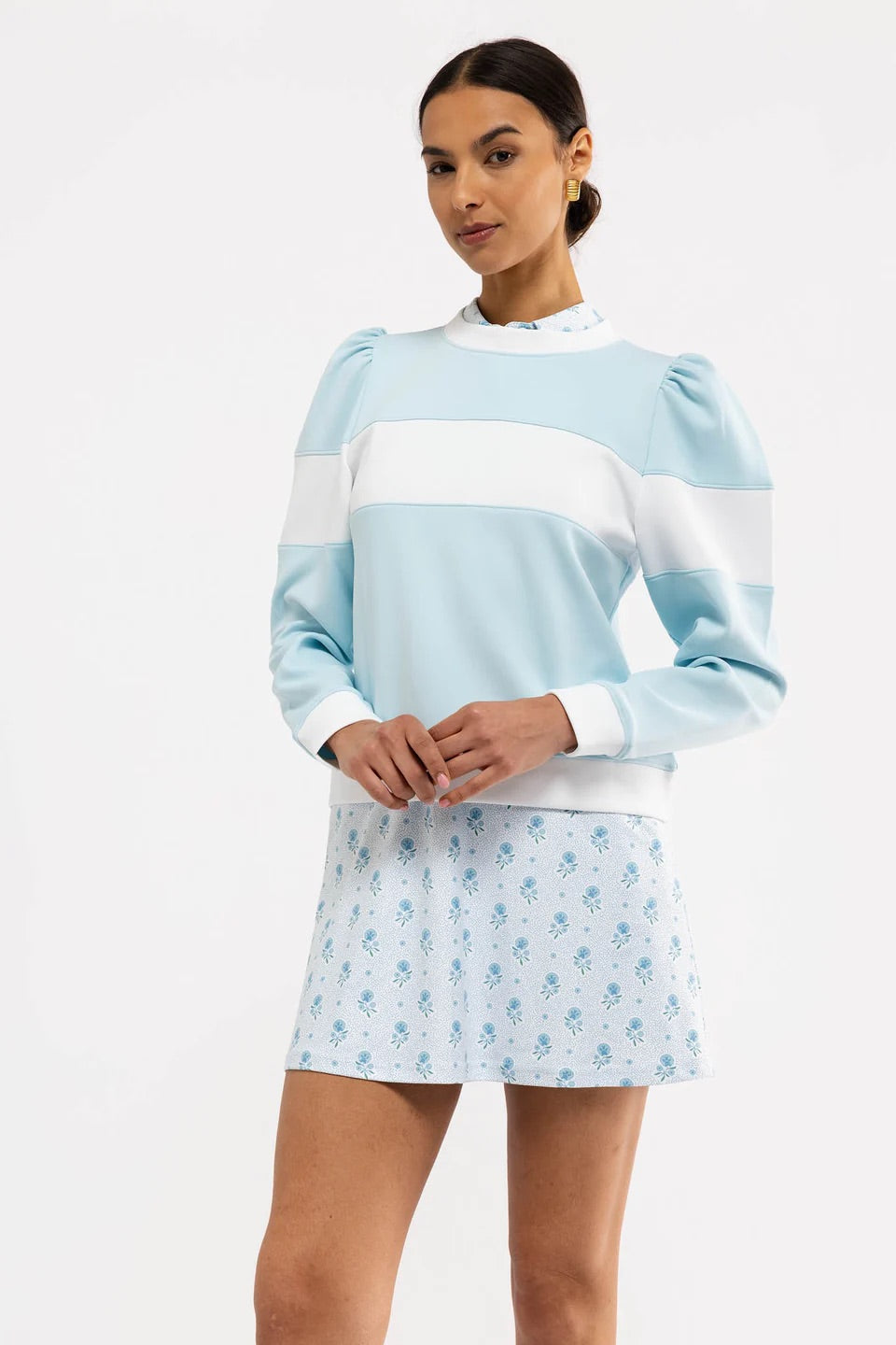 The Peggy Sweatshirt - White/Seasalt Stripe