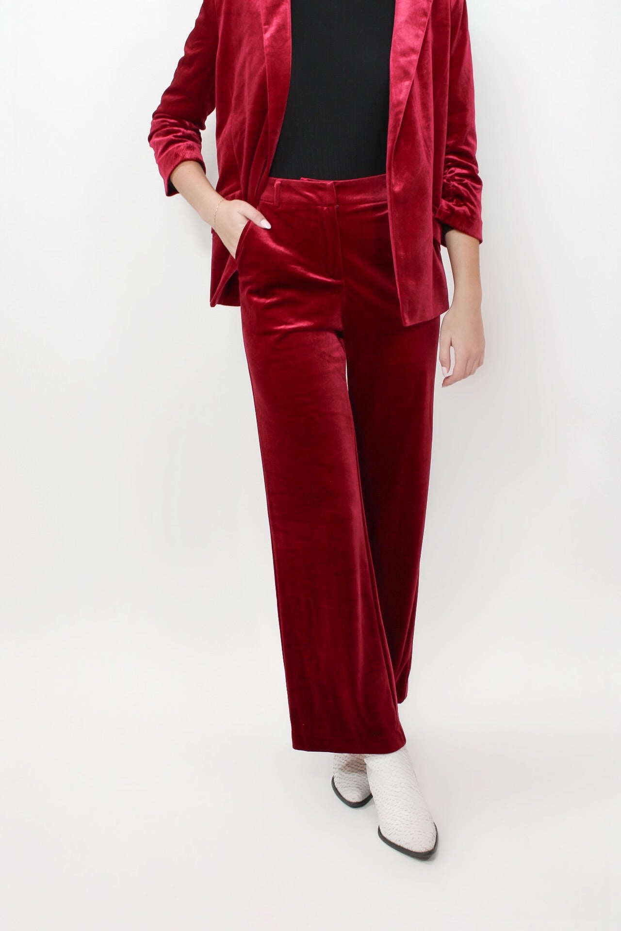 Red Wine Velvet Pants