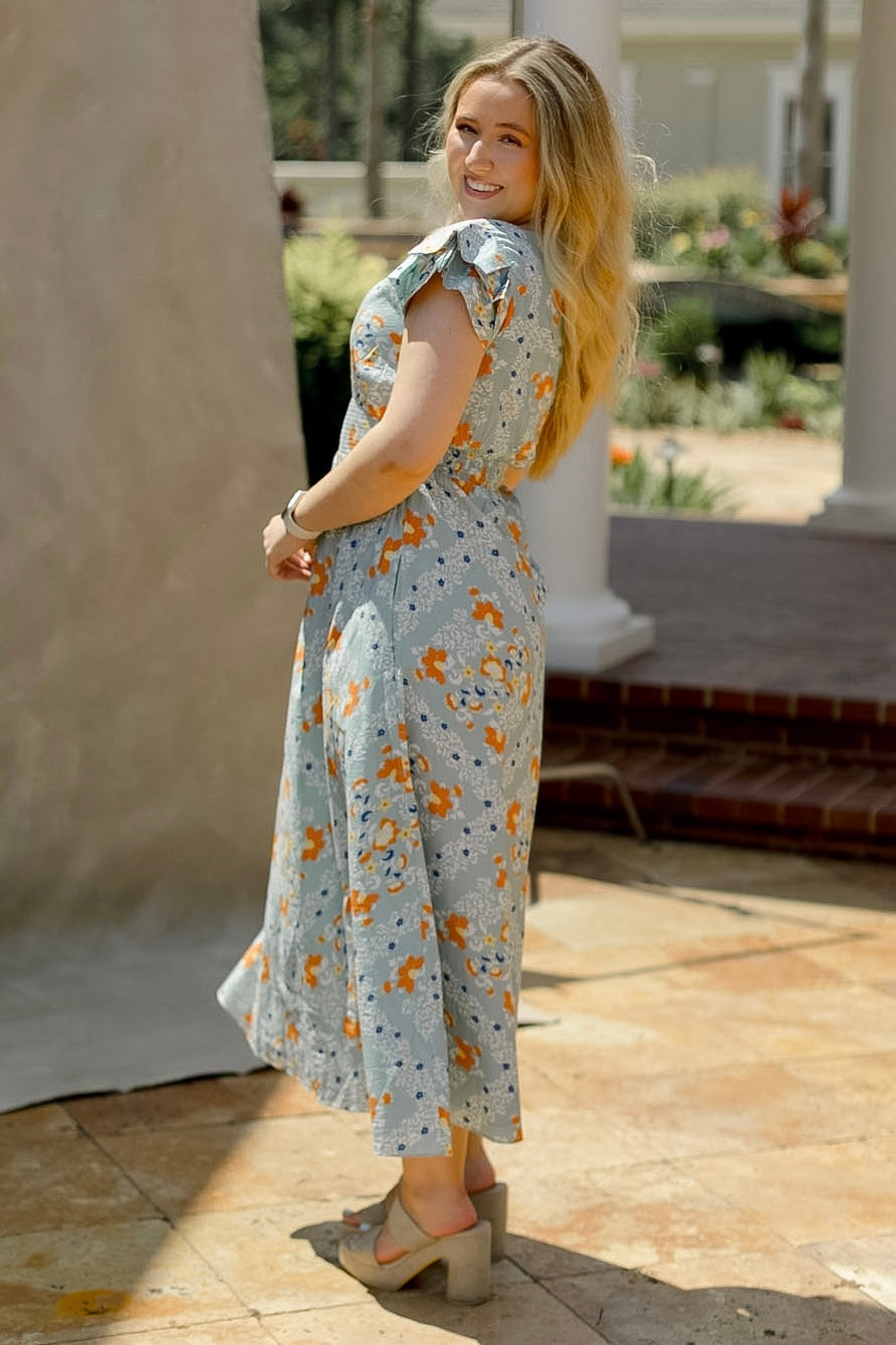 CLEOBELLA Sveva Midi Dress in Vespara Print, featuring a flowy fabric and elegant design perfect for summer wear.