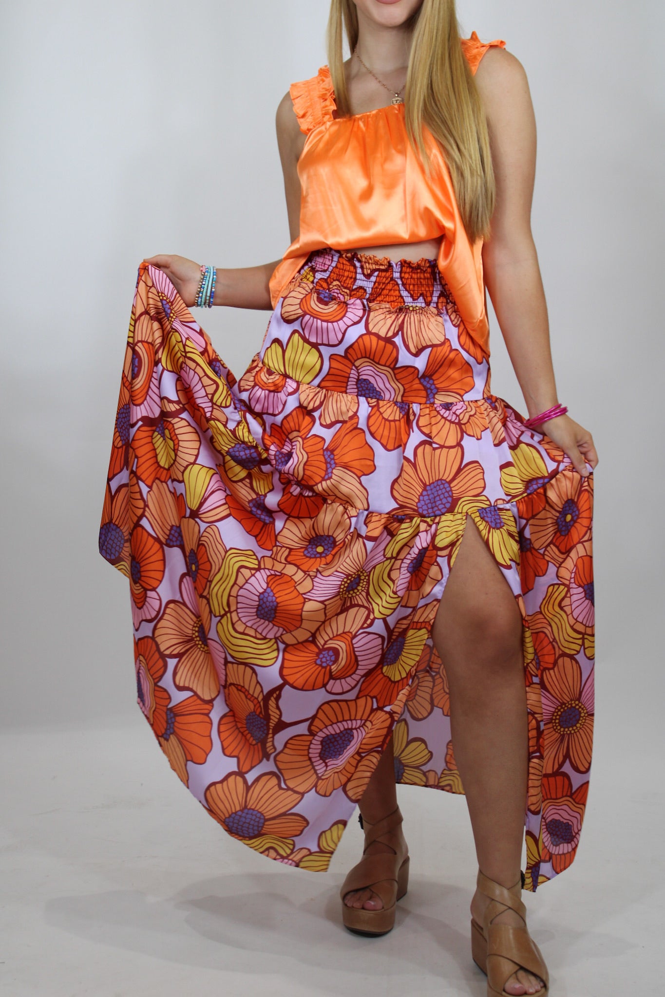 Groovy Blooms Maxi Skirt