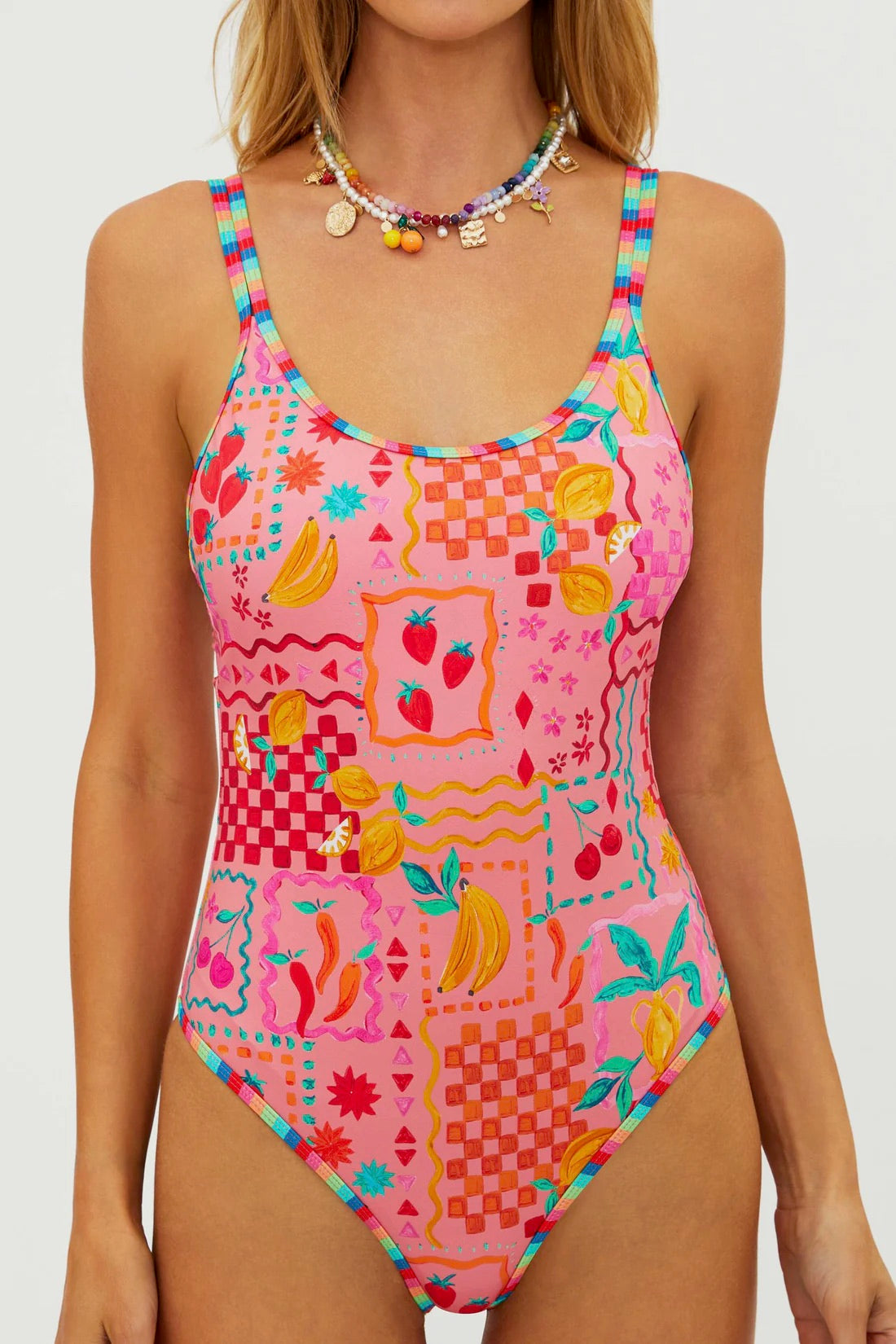 Beach Riot Naomi One Piece swimsuit in Passion Fruit color, featuring a vibrant, tropical-inspired design and flattering fit.
