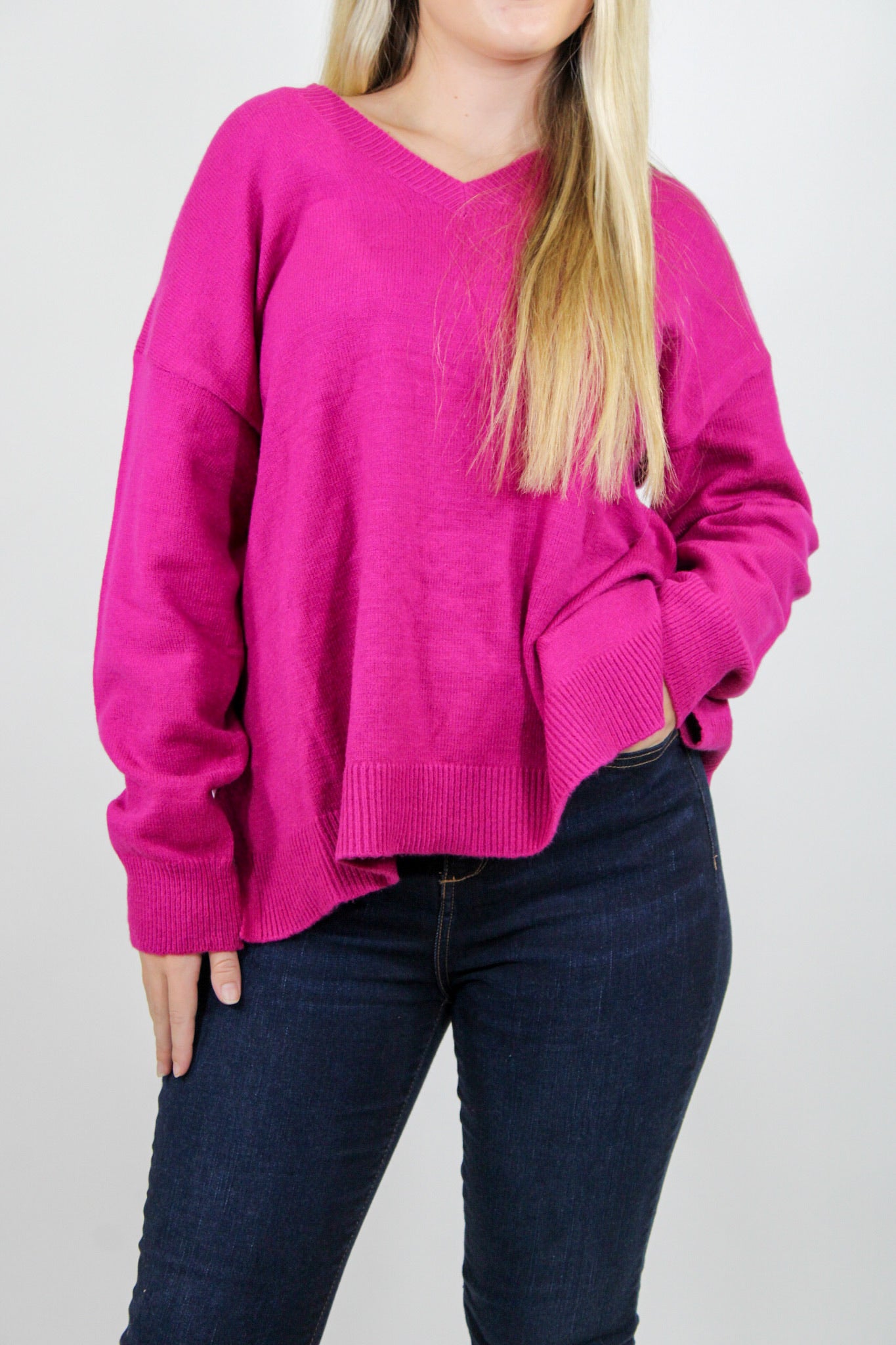 V Neck Lightweight Sweater