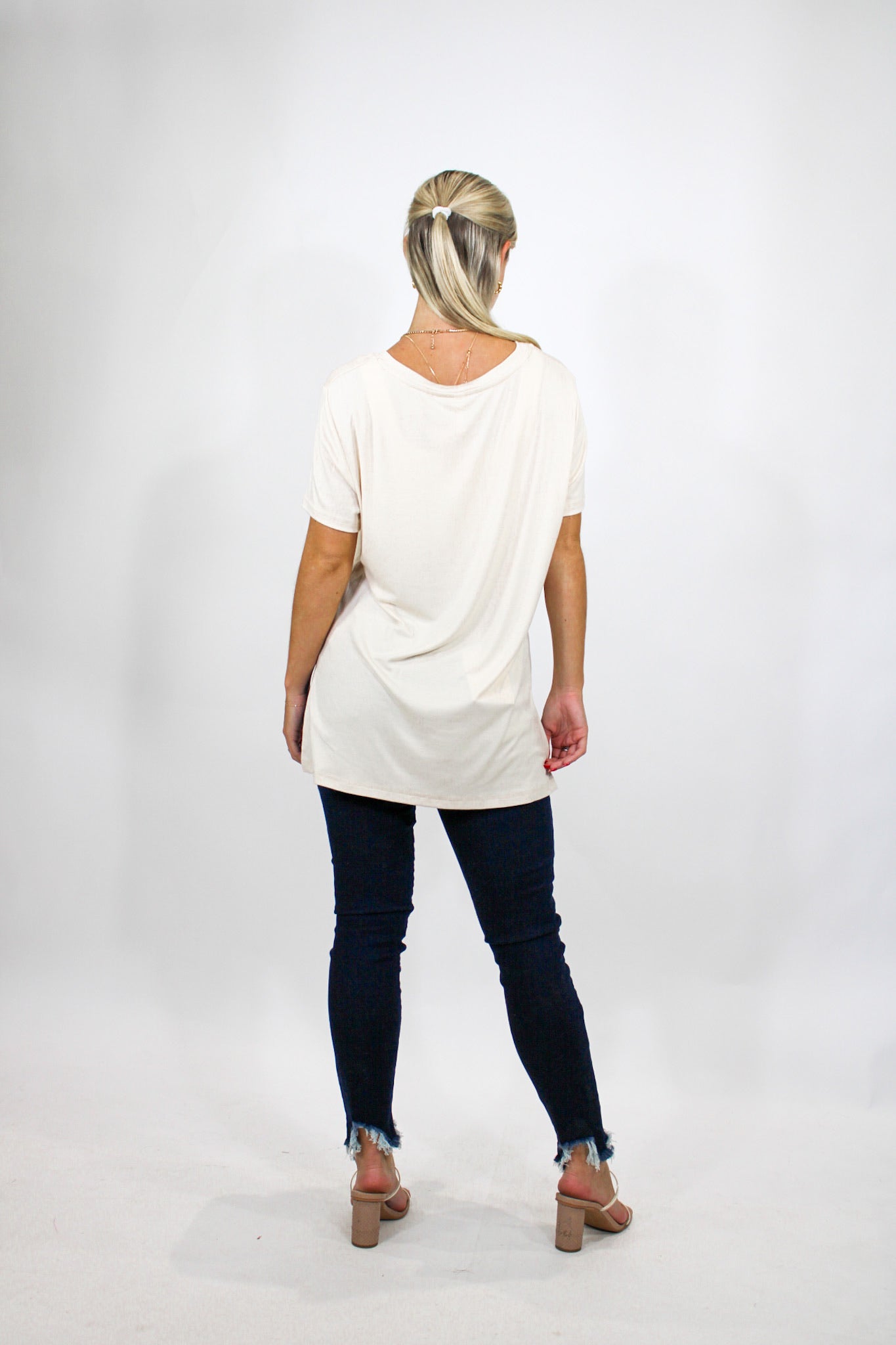 Super Soft Basic VNeck Tee Sand