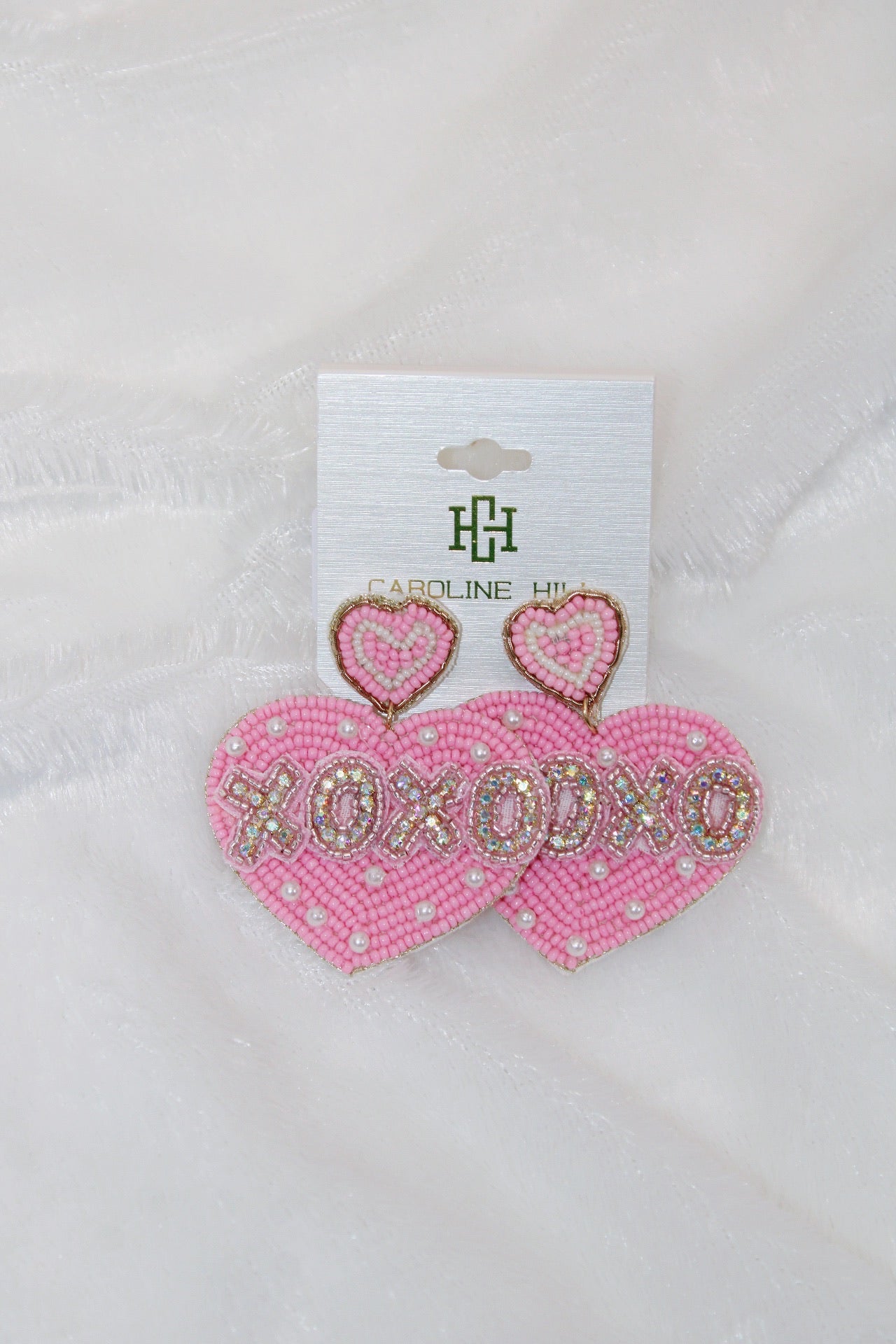 XOXO EMBELLISHED HEART EARRING