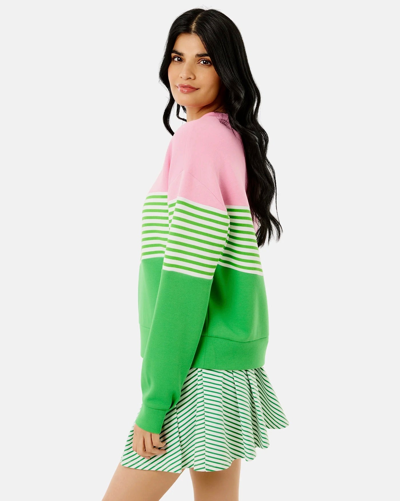 JV Crewneck - Bubblegum/ Key Lime