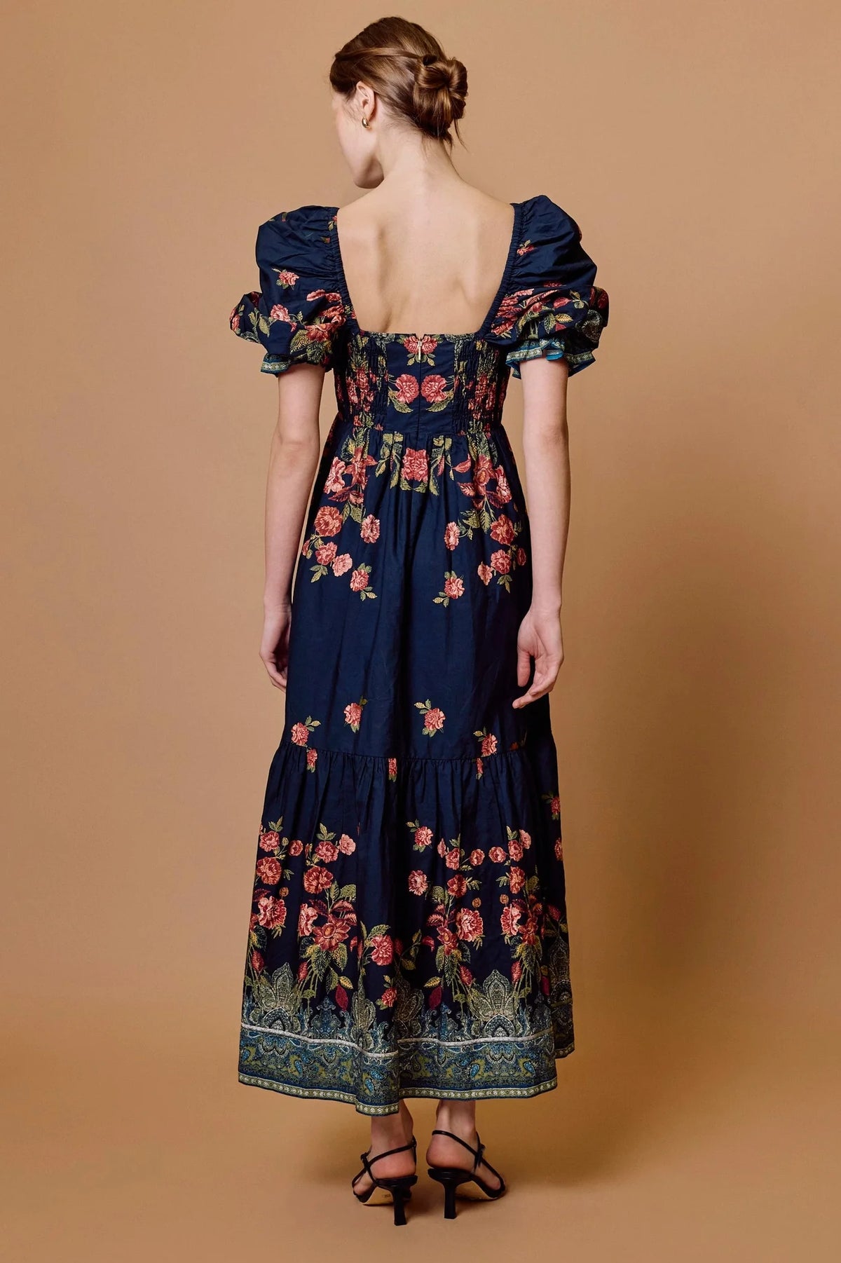 Eglantine Jewel Ankle Dress by CLEOBELLA shown in black with intricate beadwork and a fitted silhouette.