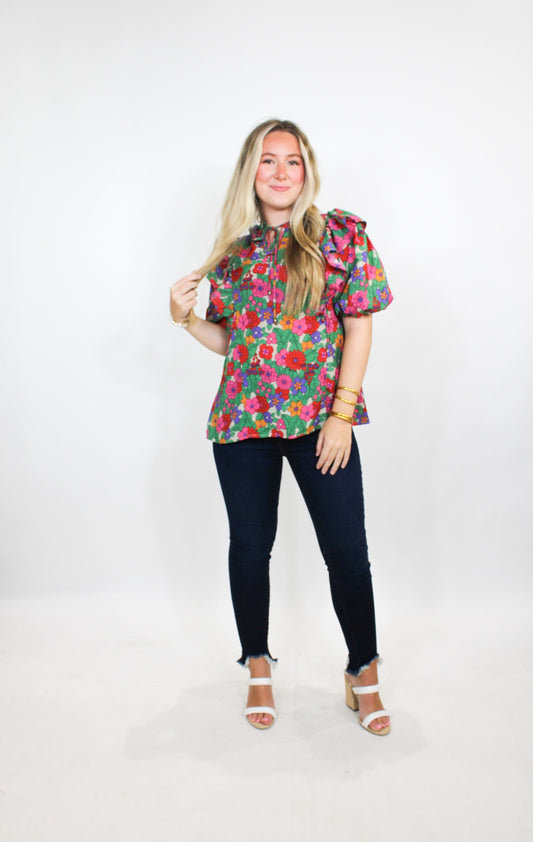 Fall Time Florals Blouse