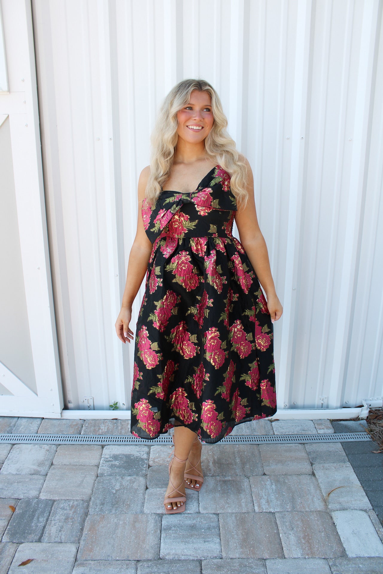 Poinsettia Midi Dress