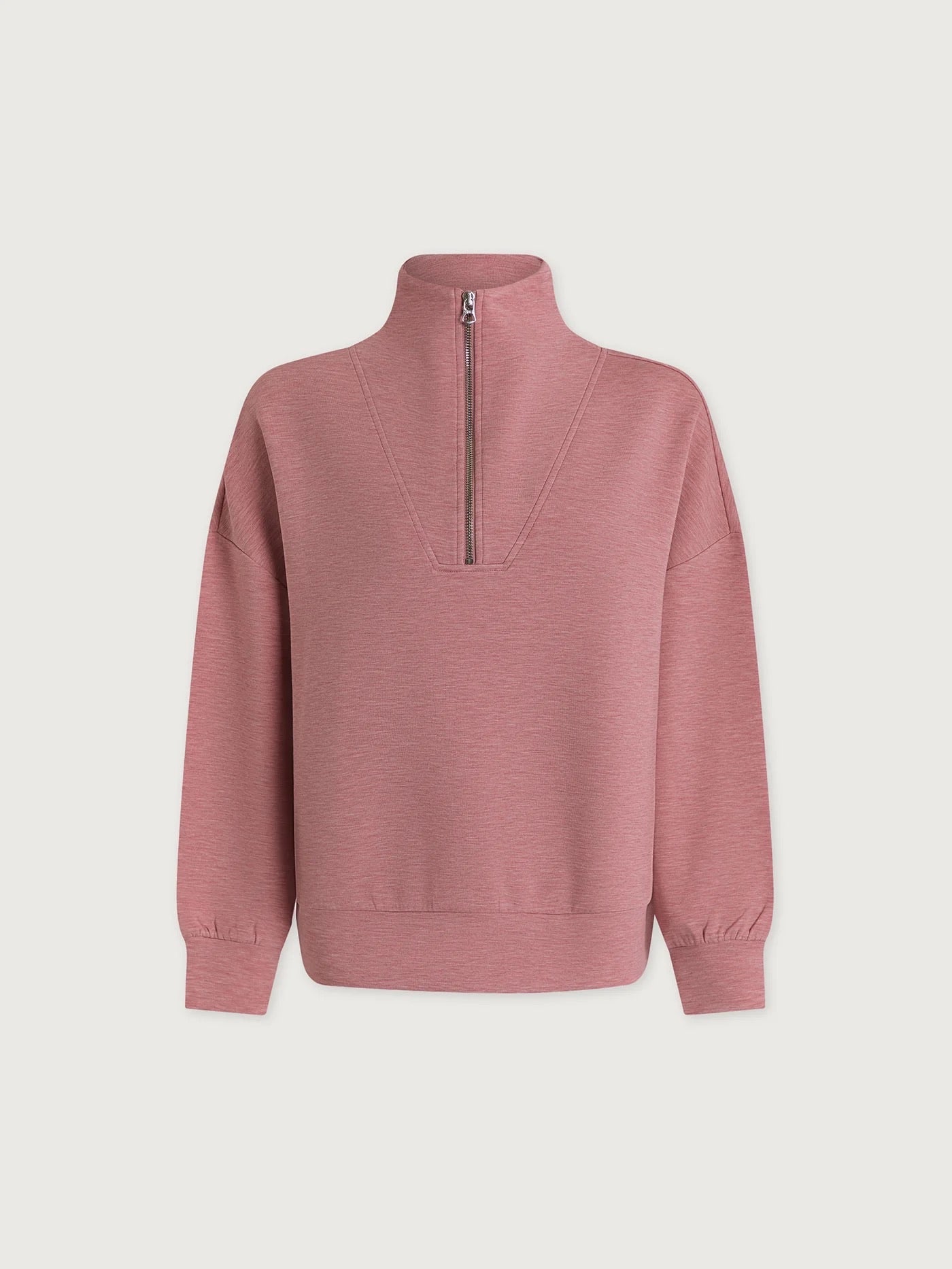 Hawley Half Zip Sweat - Rose Marl