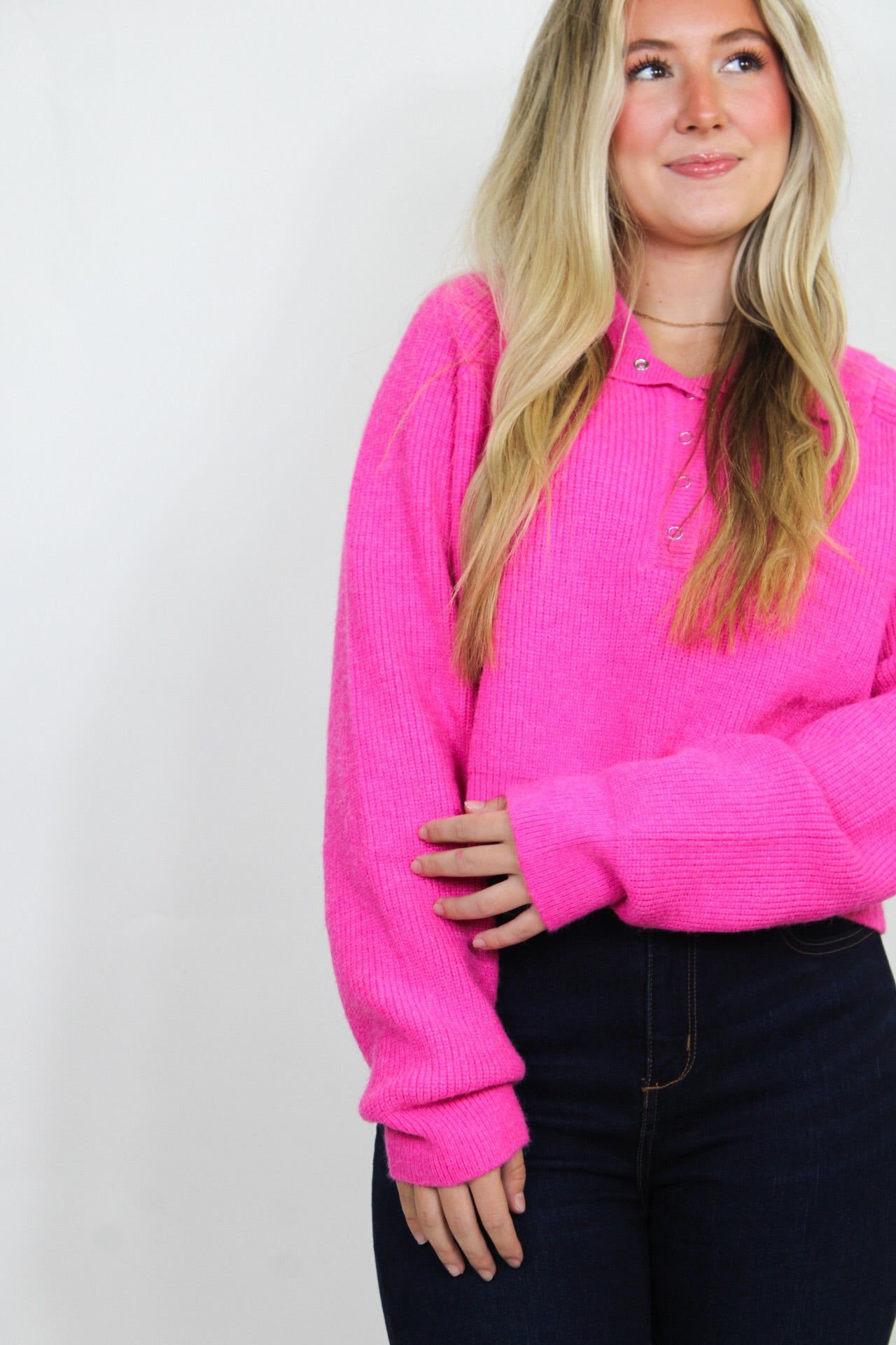 Pink Hottie Cropped Sweater