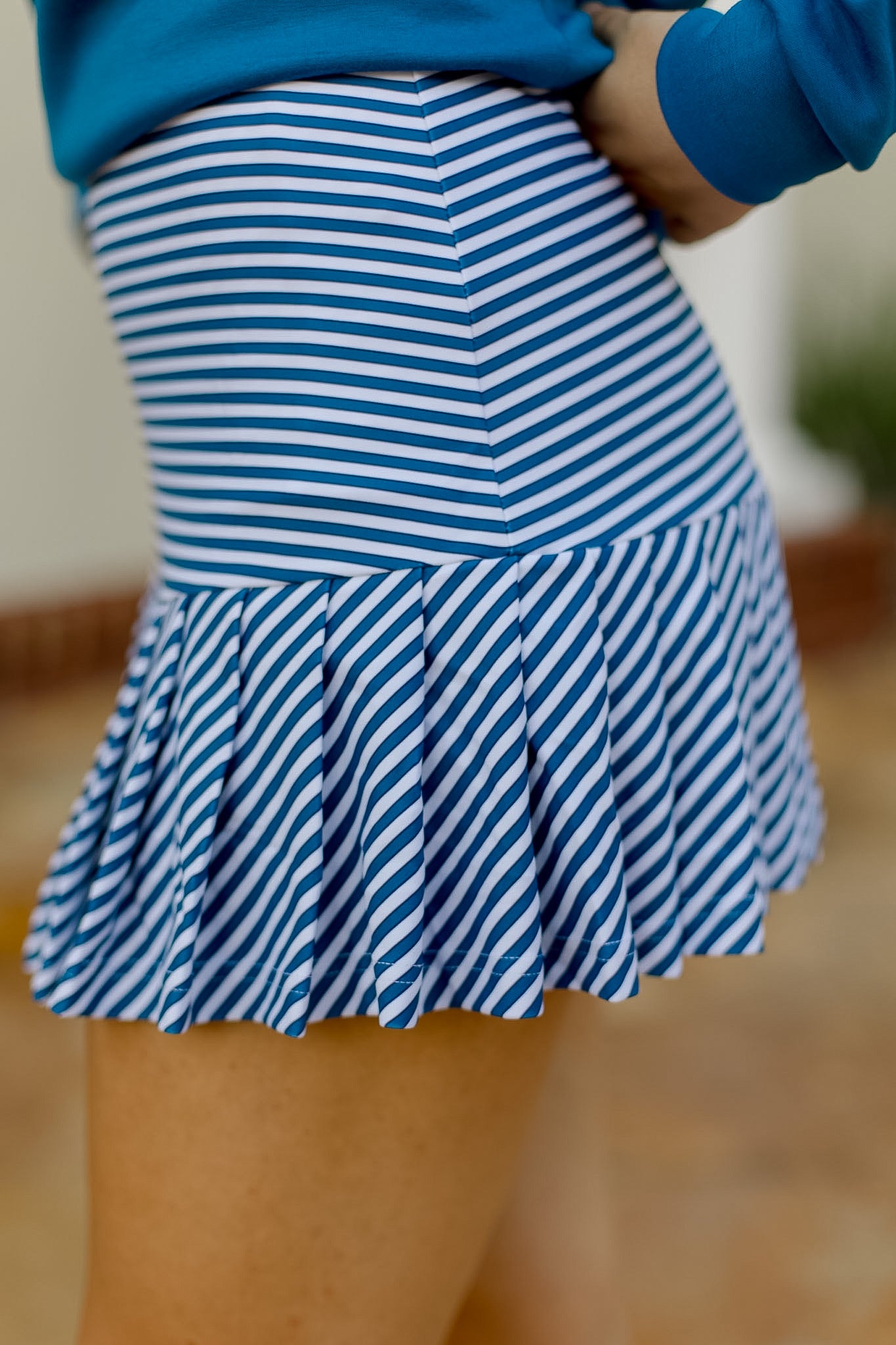 The Ruth Skort - Porcelain Stripe