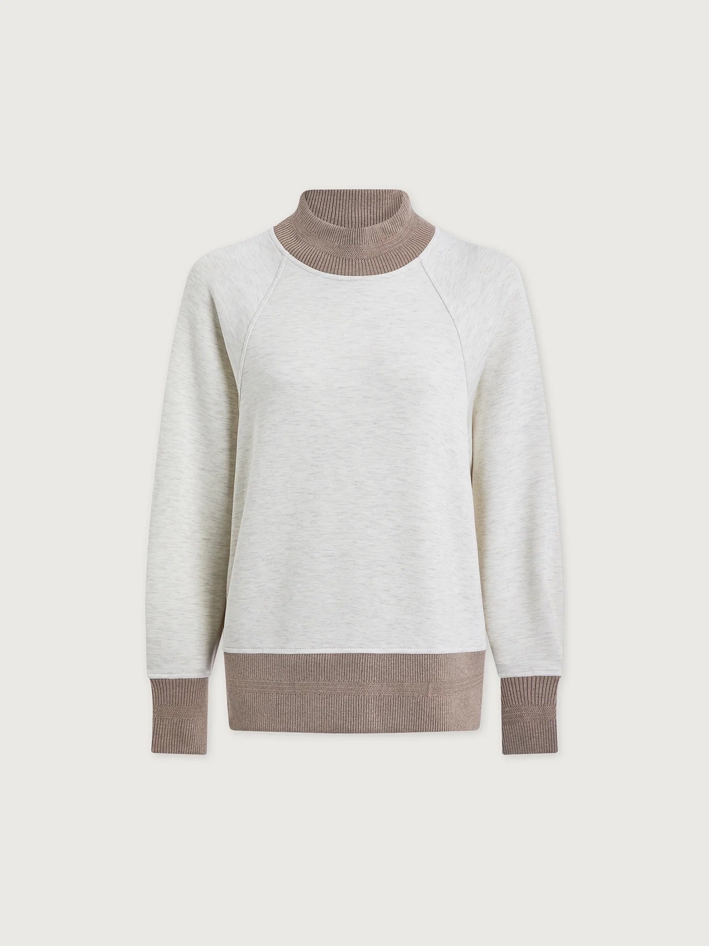 Loxley Raglan Boyfriend Sweat - Ivory/Taupe Marl