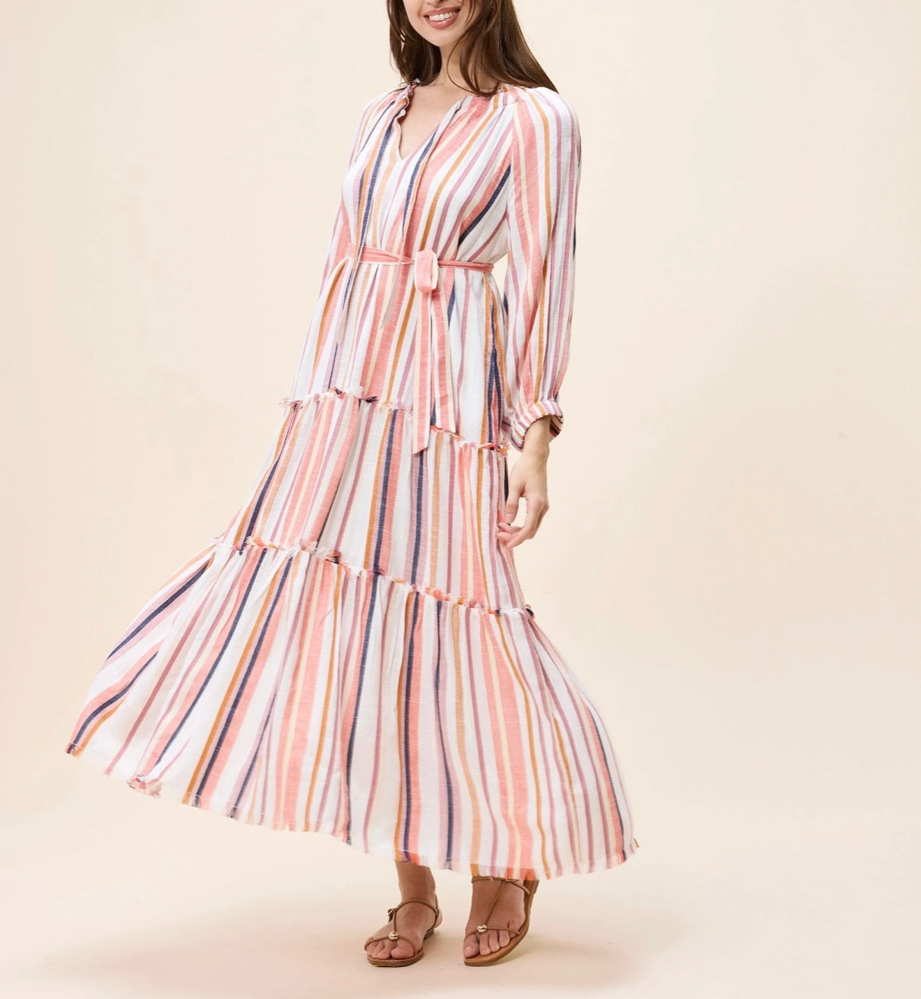 Wisteria Midi Dress - Ivory Multi