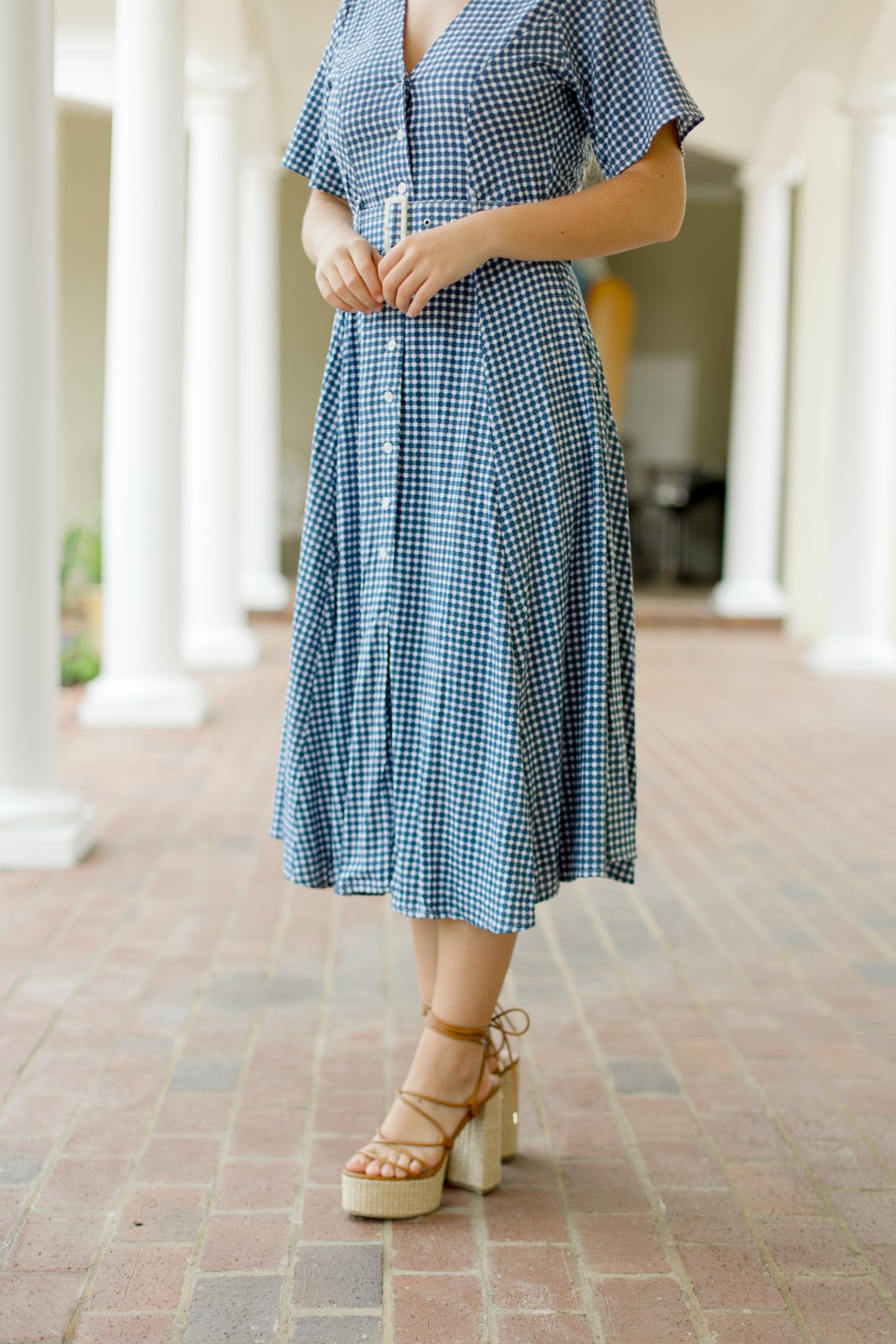 Aviana Dress - Gingham Denim