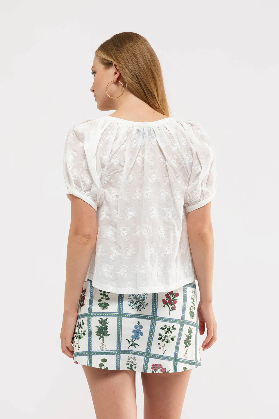 The Imogen Top Cotton Eyelet - White