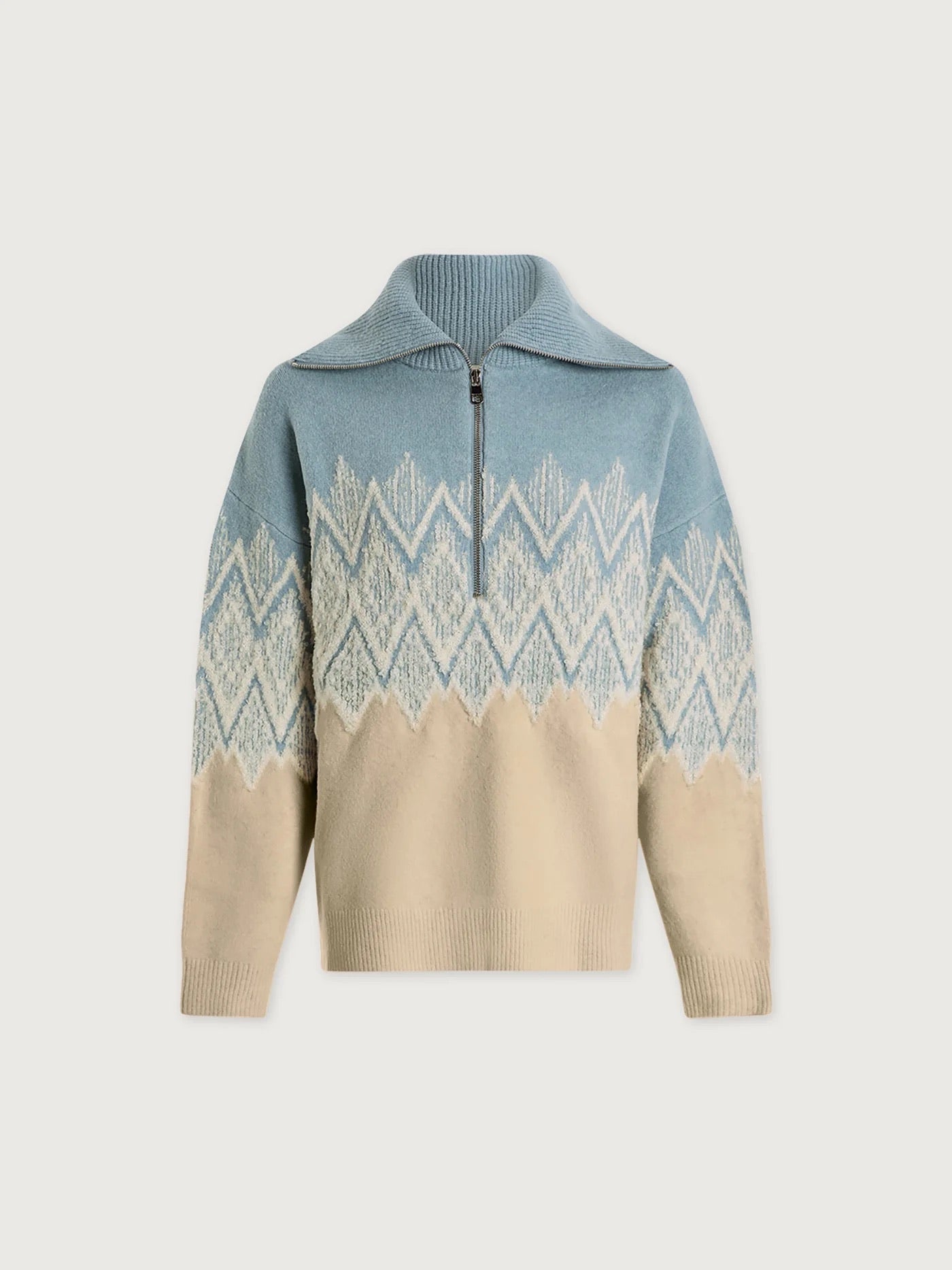 Hedda Fairisle Half Zip - Ashley Blue
