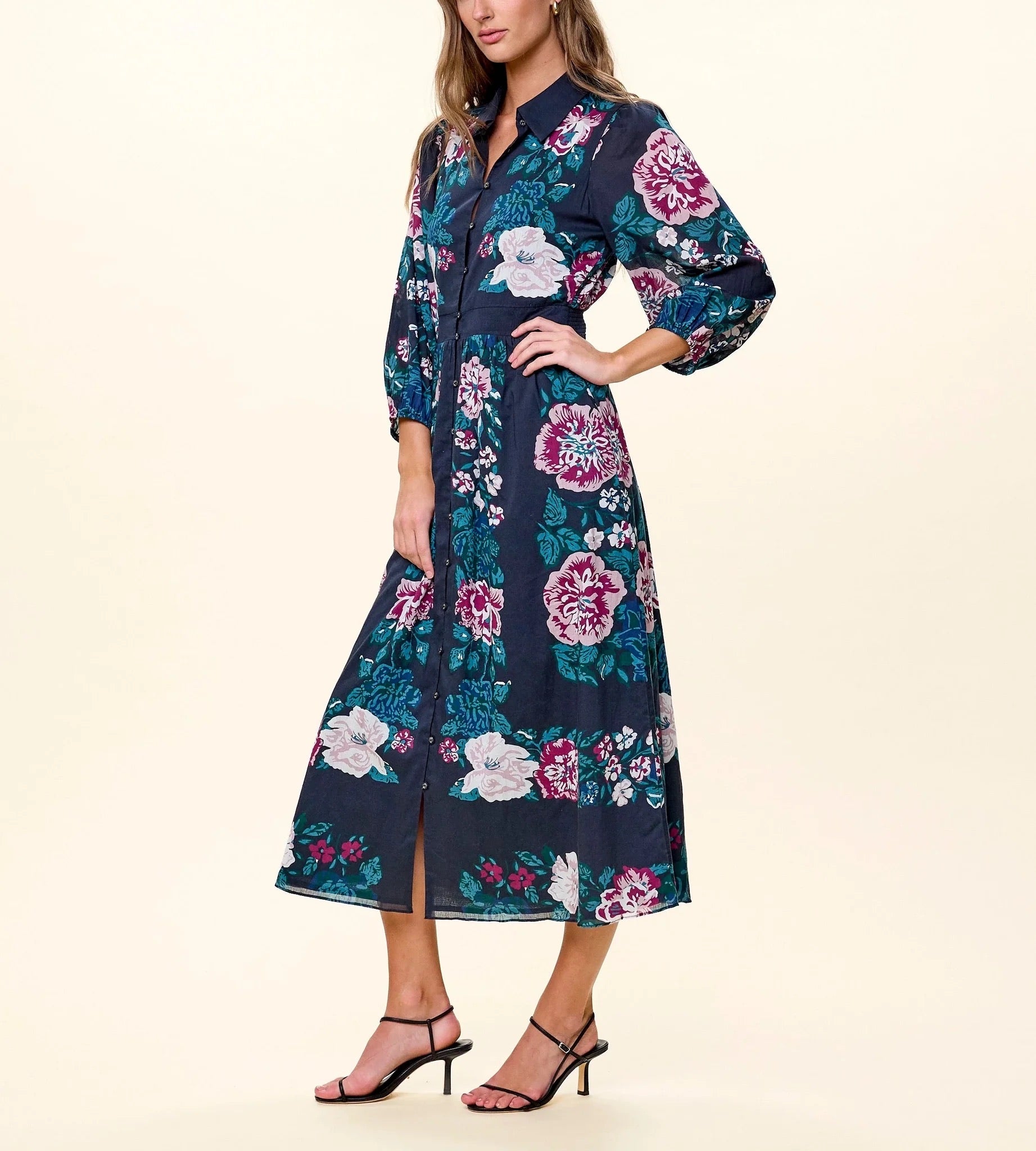 Donatella Midi Dress - Juliet Ebony