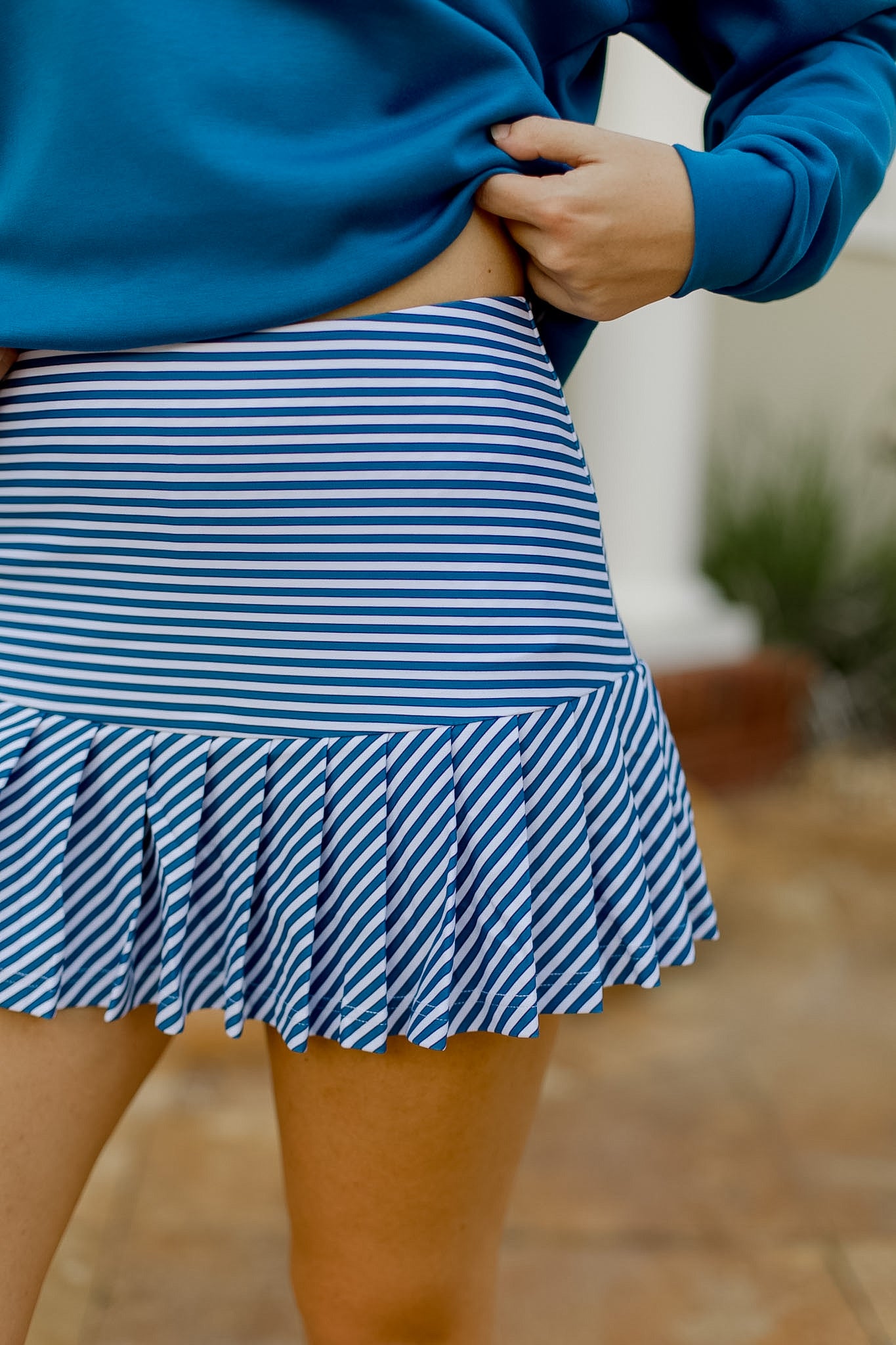The Ruth Skort - Porcelain Stripe