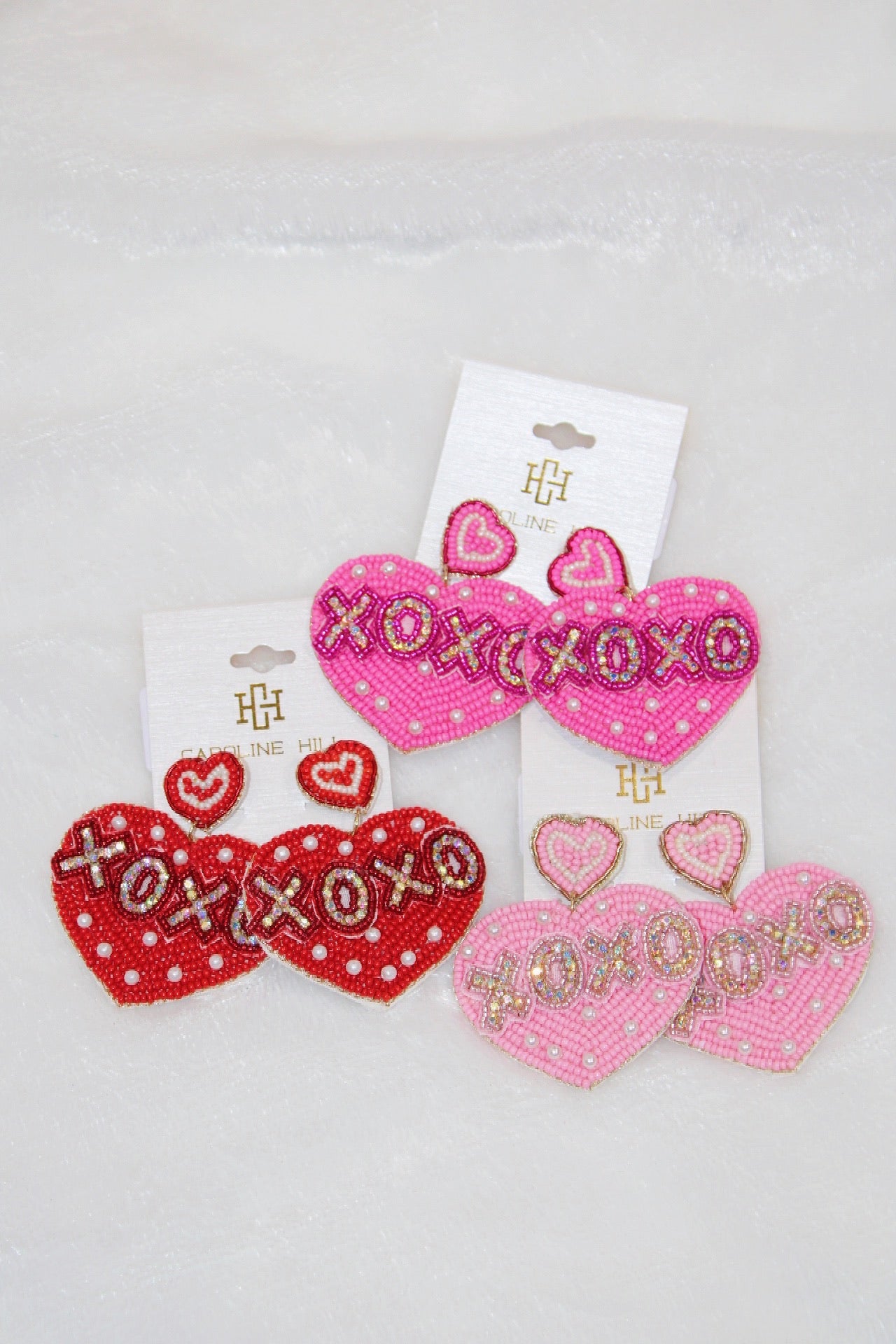 XOXO EMBELLISHED HEART EARRING