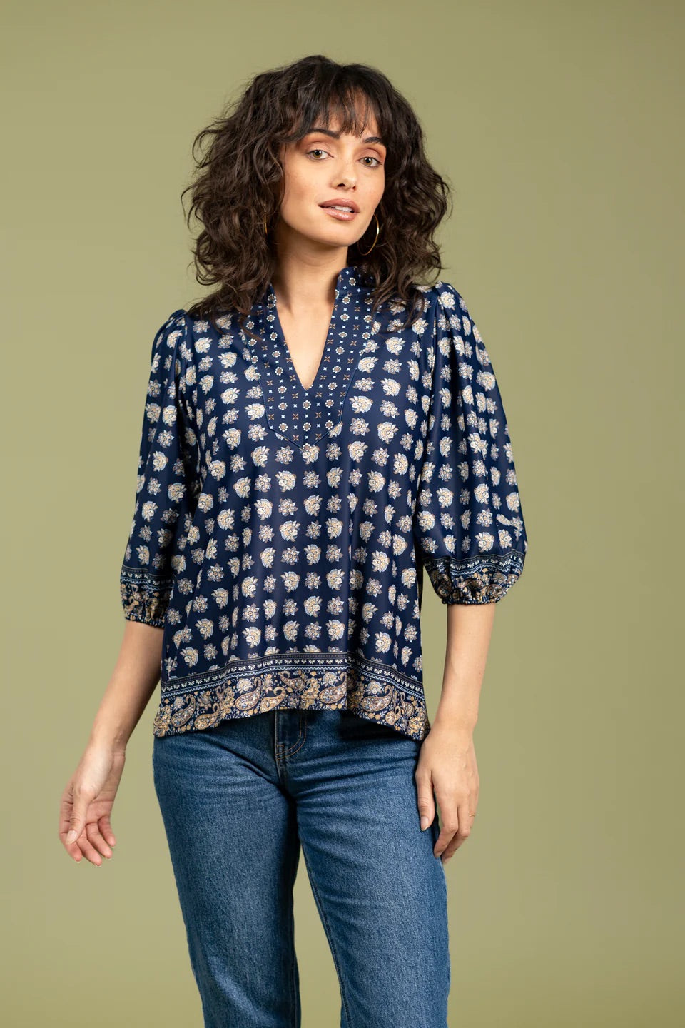 The Eliza Top - Flora Paisley Multi