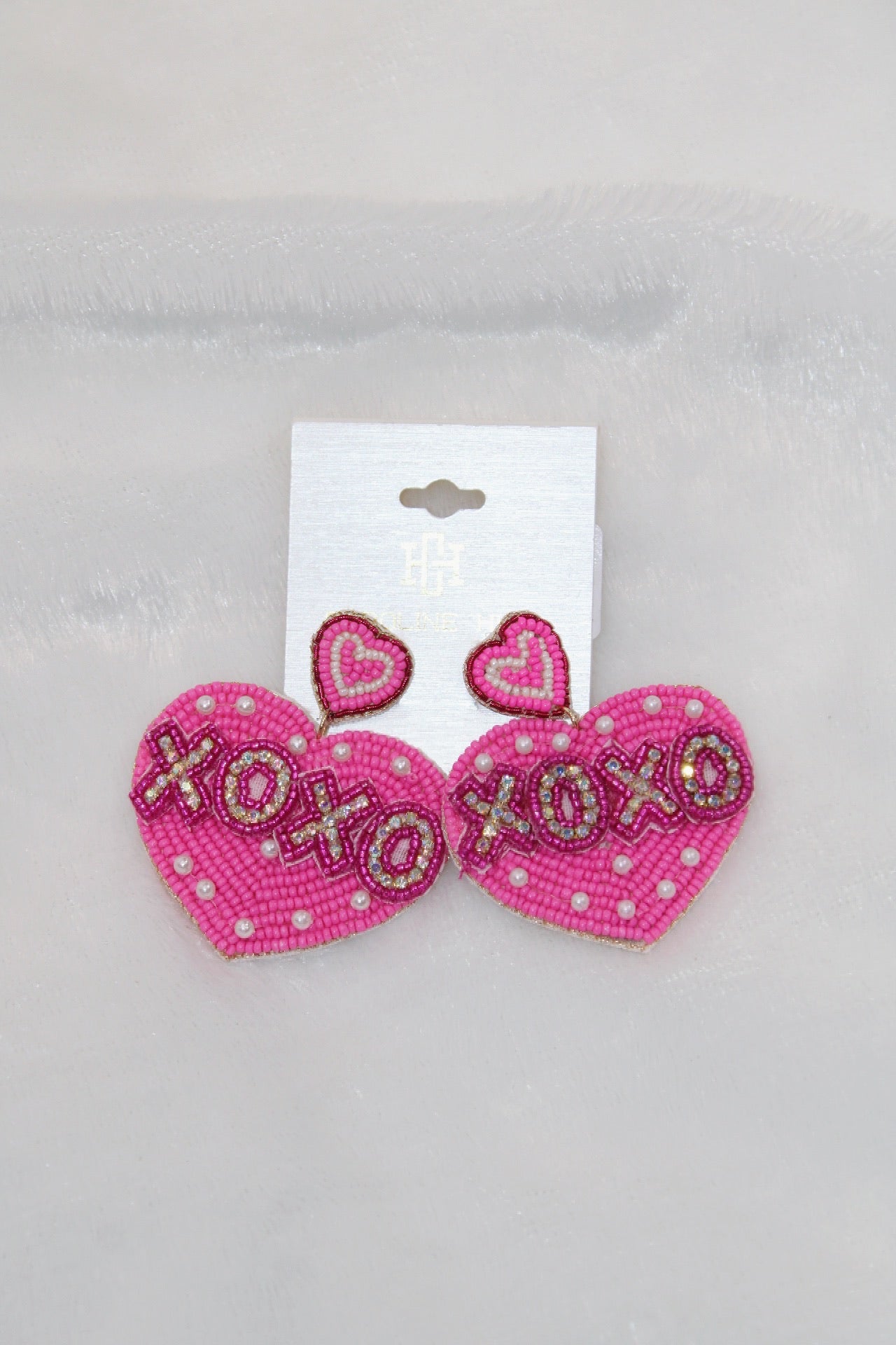 XOXO EMBELLISHED HEART EARRING