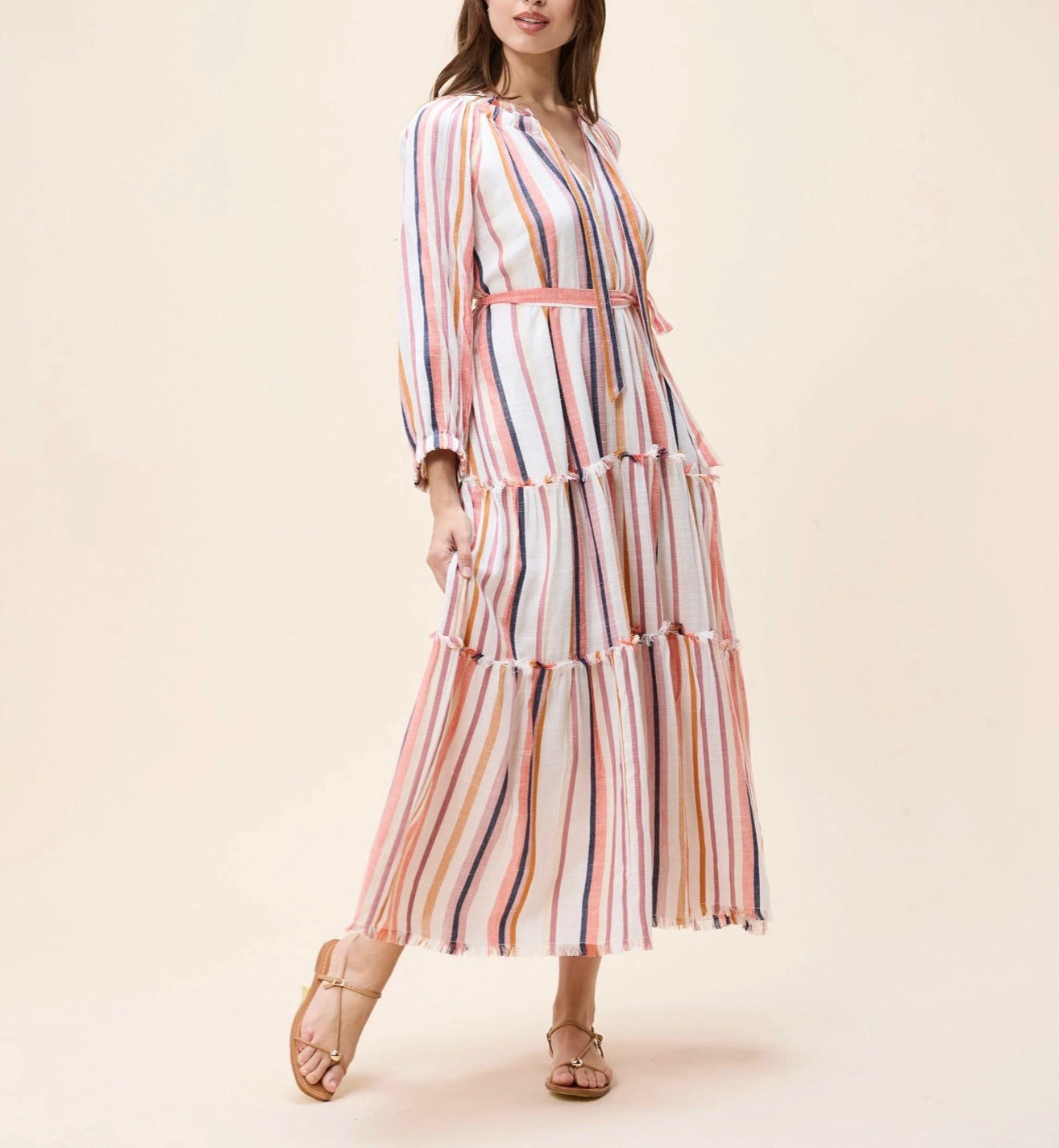 Wisteria Midi Dress - Ivory Multi