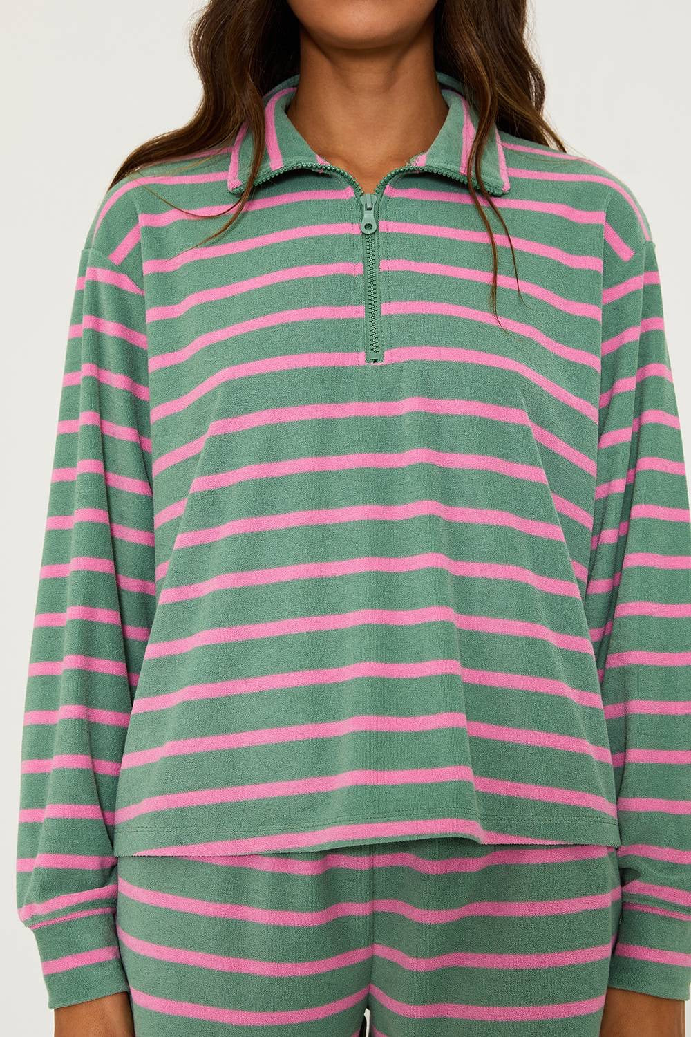 Sonia Top Sage Bloom Stripe