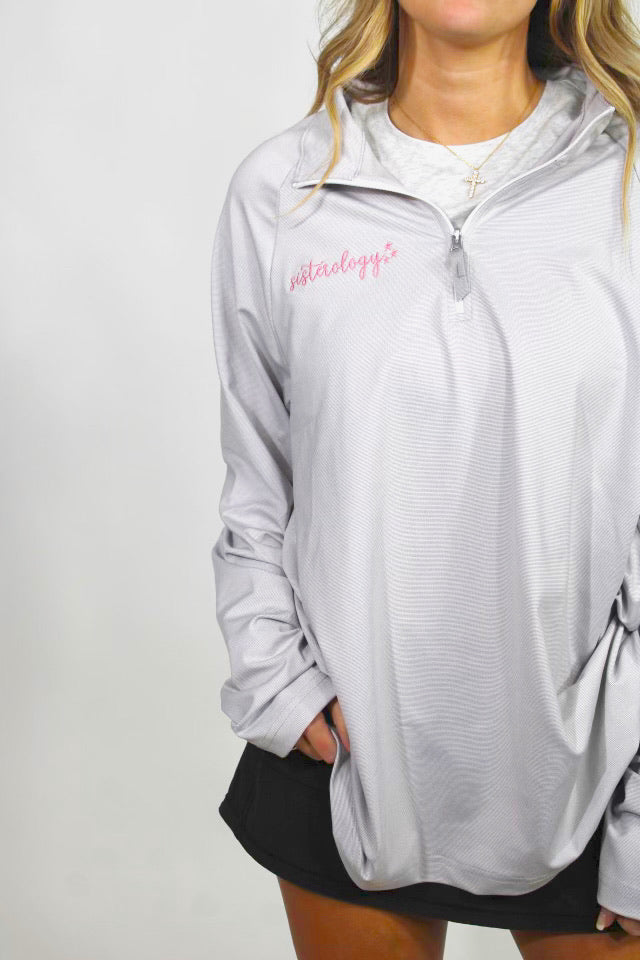 PINK AND GREY SIS ZIP UP