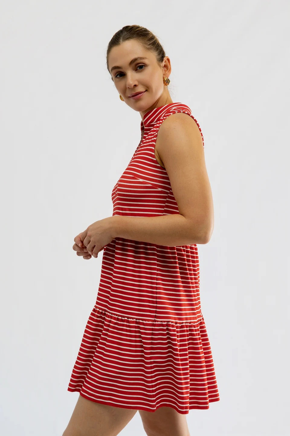 The Tatum Dress - Strawberry Stripe