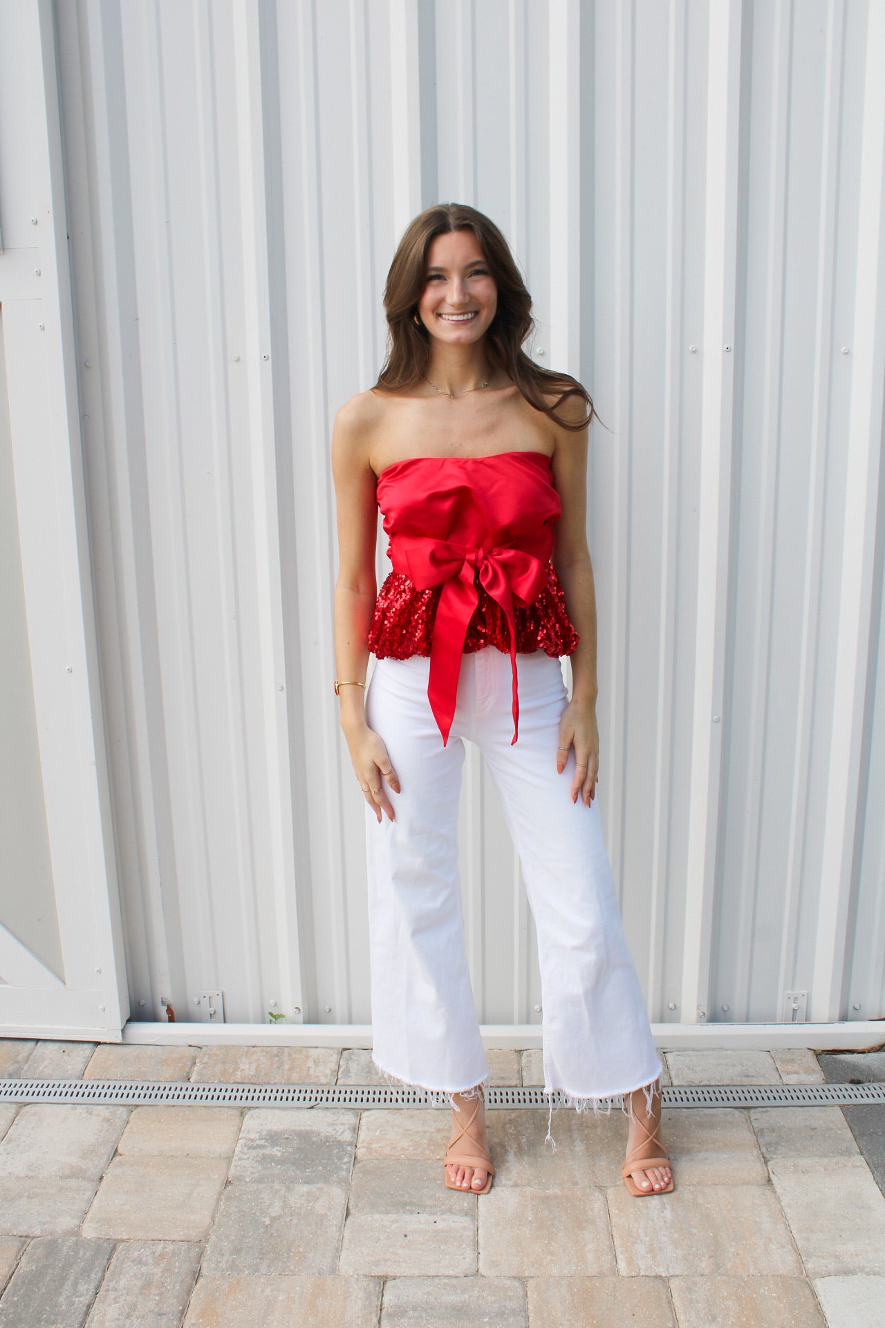 The Sleigh Strapless Top