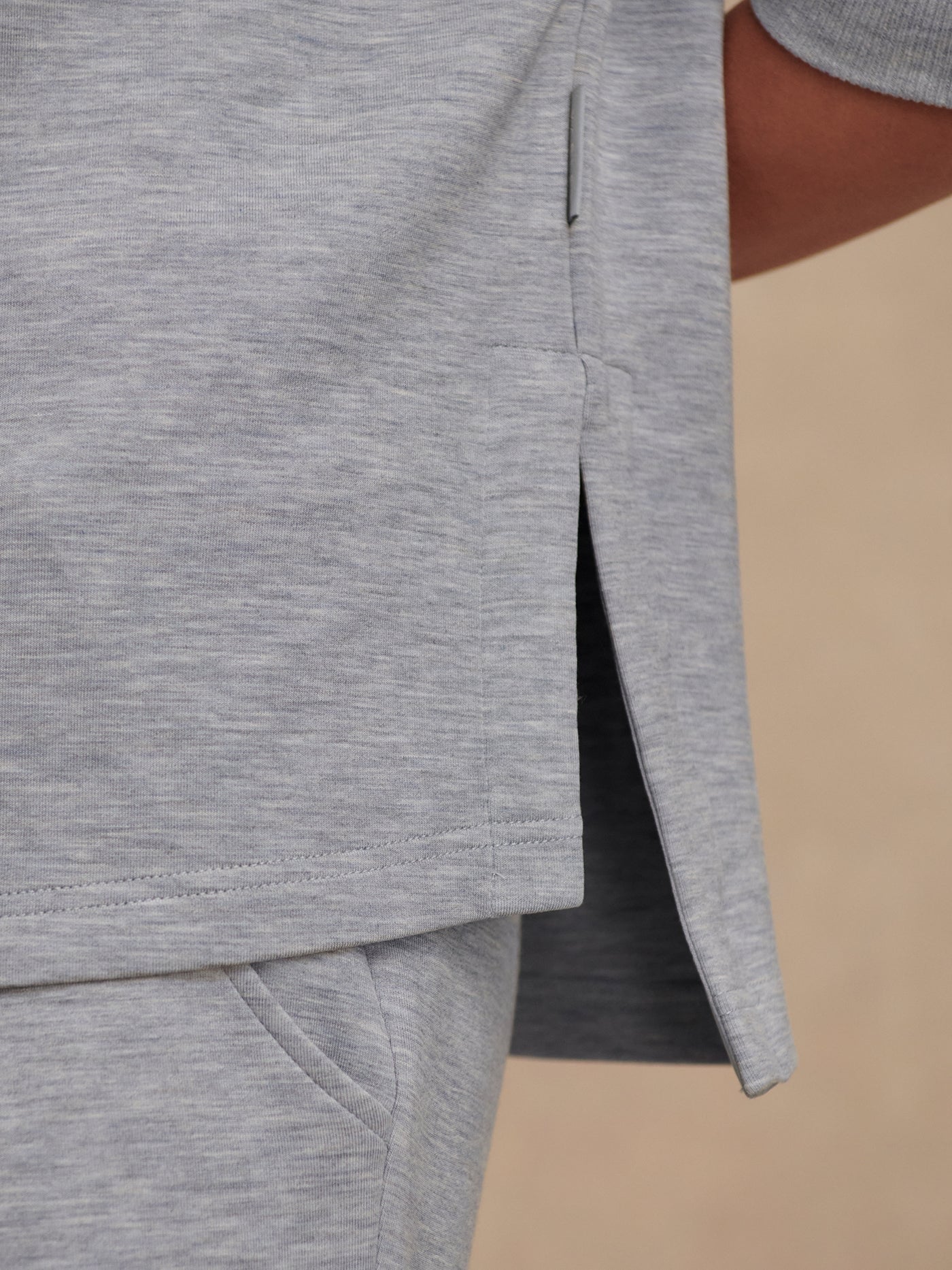 Larson Half Zip Sweat - Mid Blue Marl