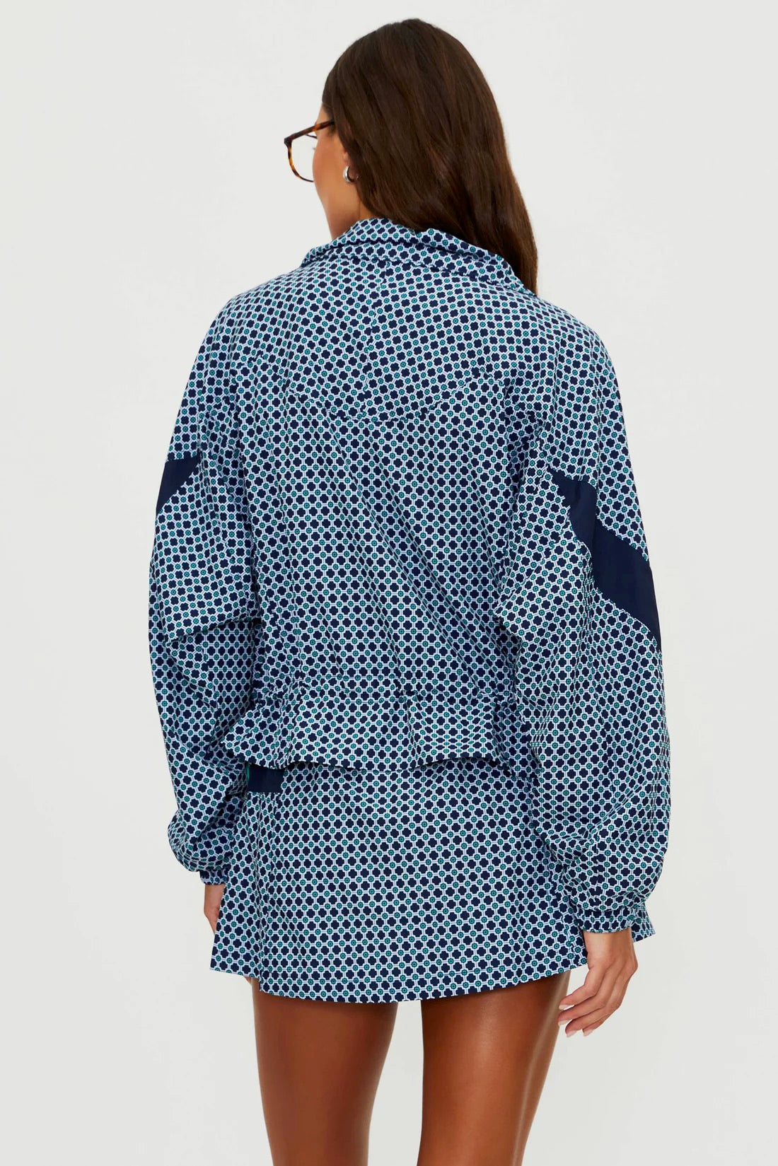 Beach Riot Casen Jacket in Twilight Tides Geo featuring a stylish, patterned design and lightweight fabric.