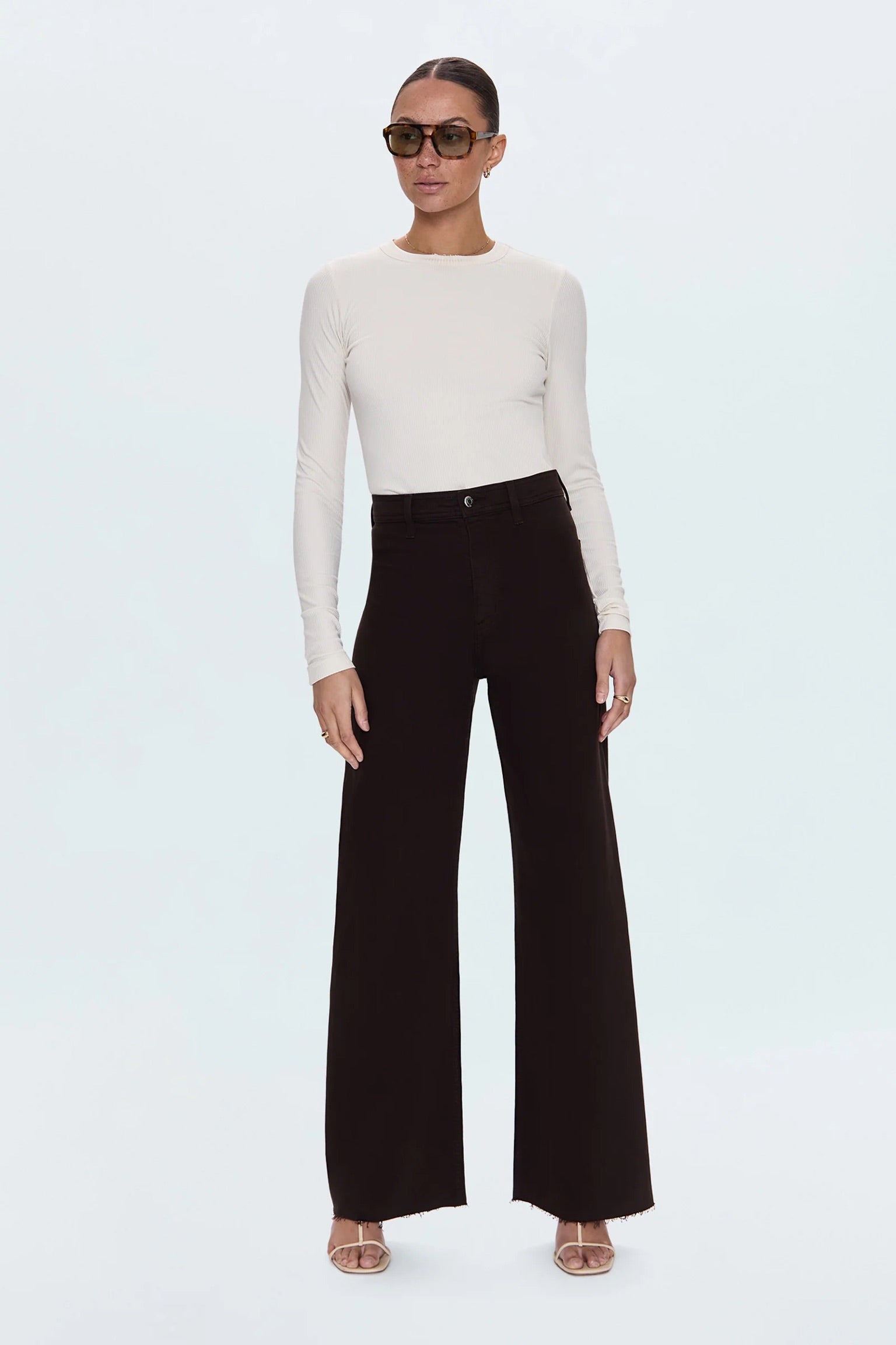 Penny High Rise Wide Leg Jean - Mocha