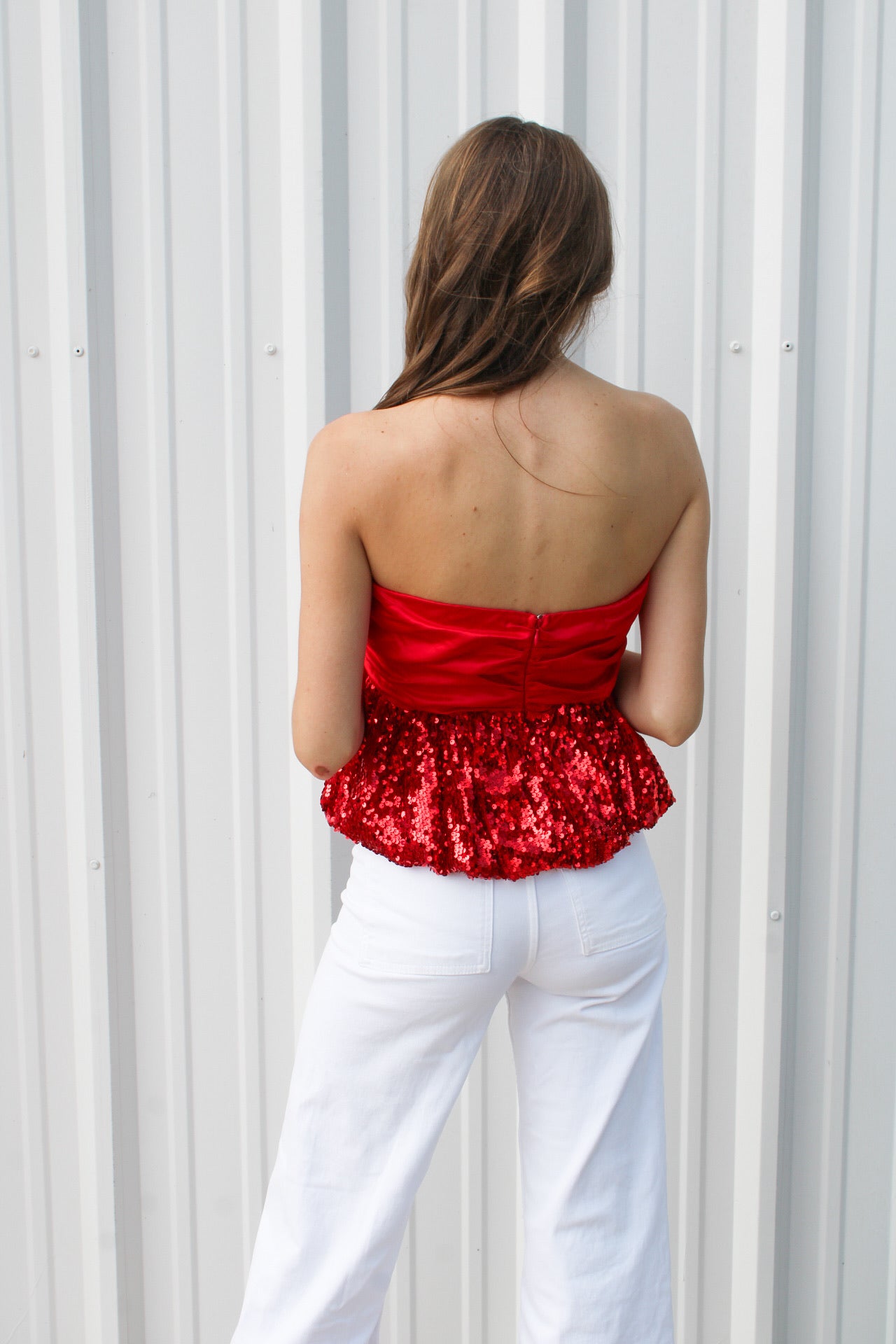 The Sleigh Strapless Top