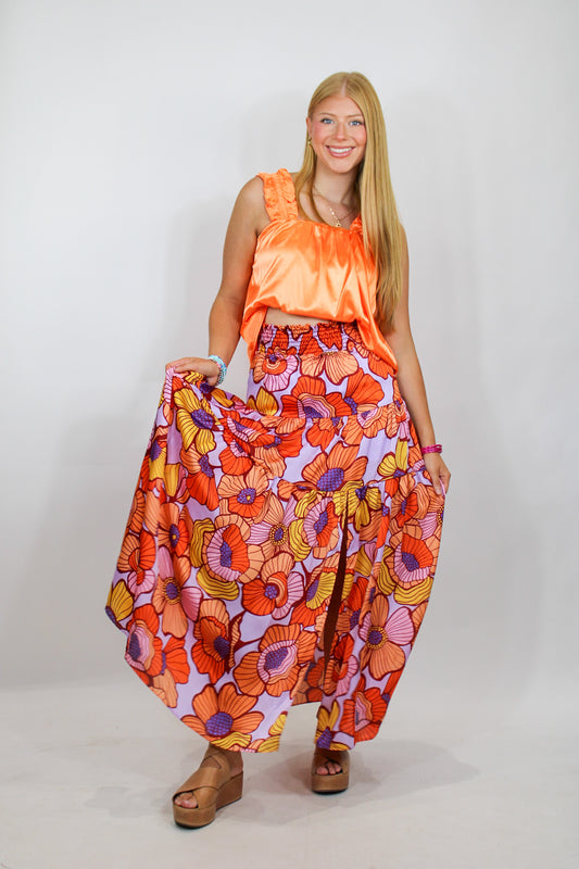 Groovy Blooms Maxi Skirt