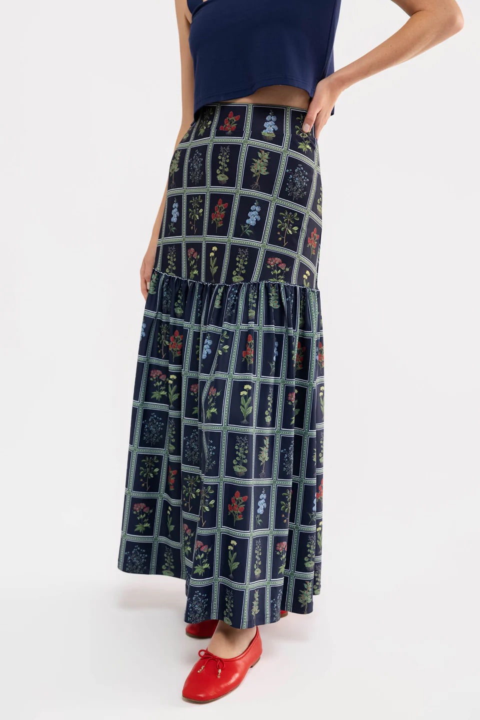 Faye Skirt - Gardeners Window Navy