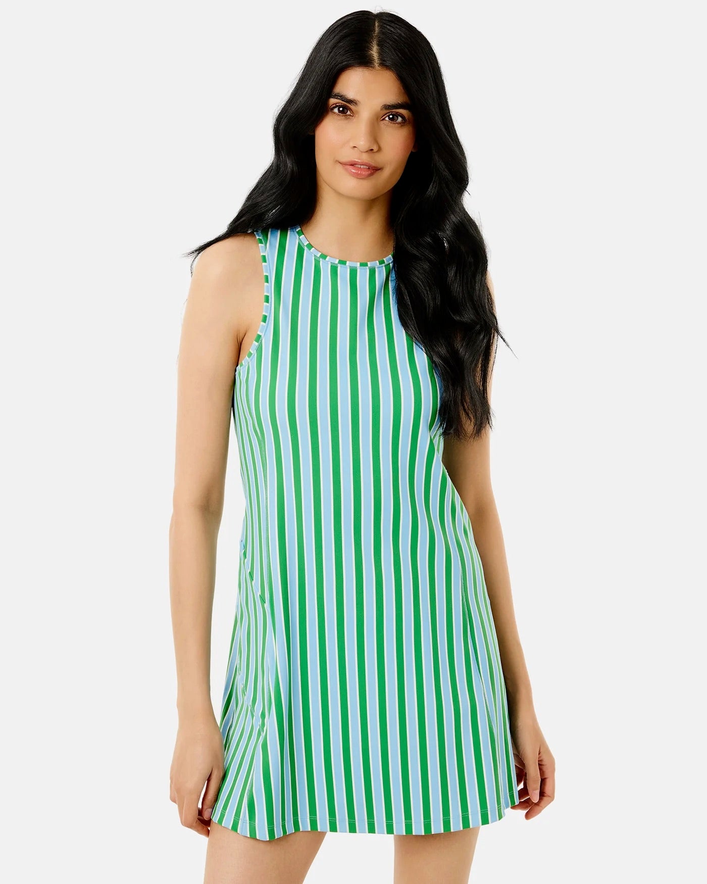 Addison Bay Panama Dress in cabana stripe featuring a relaxed fit and vibrant striped pattern, perfect for casual summer wear.