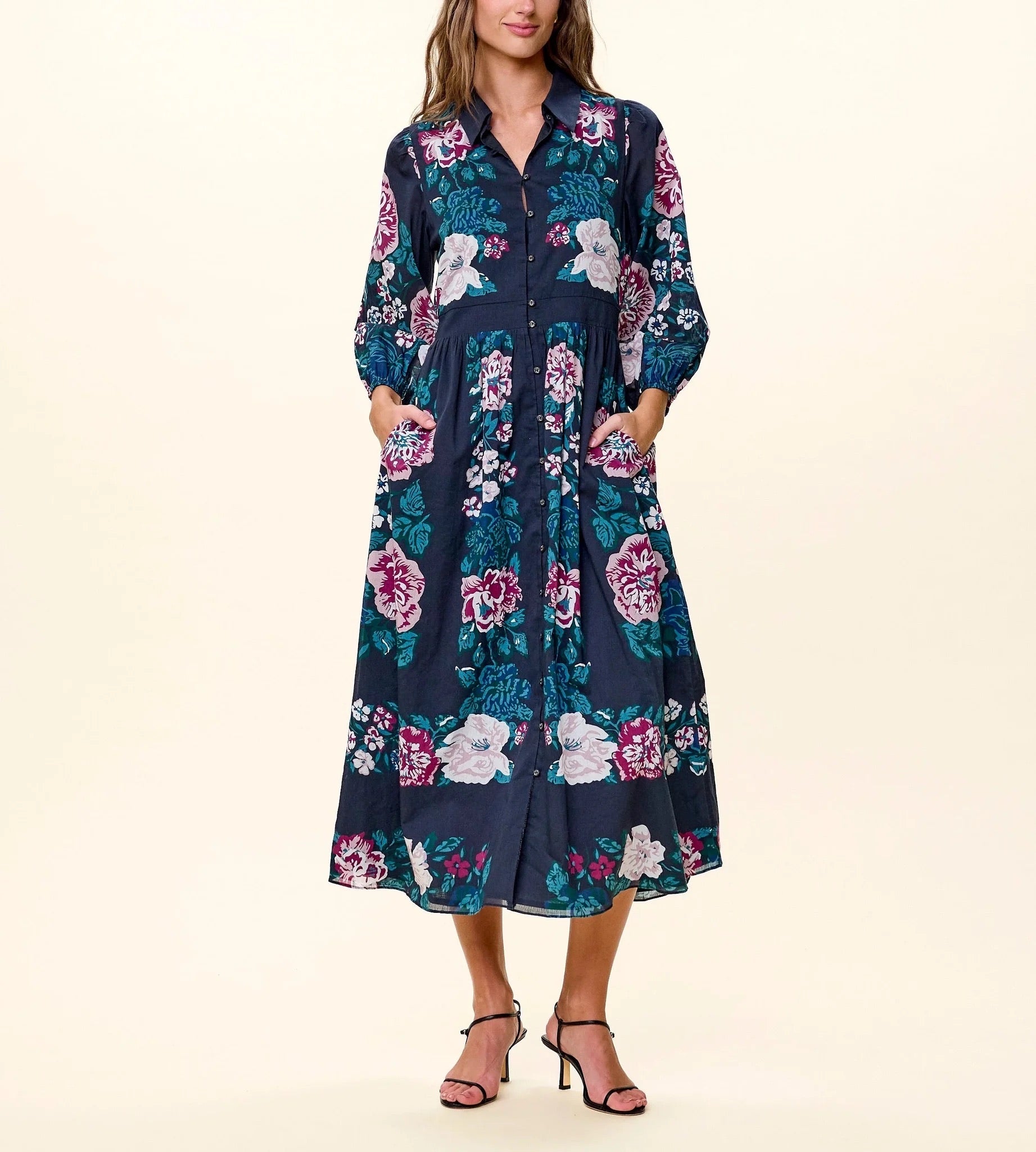 Donatella Midi Dress - Juliet Ebony