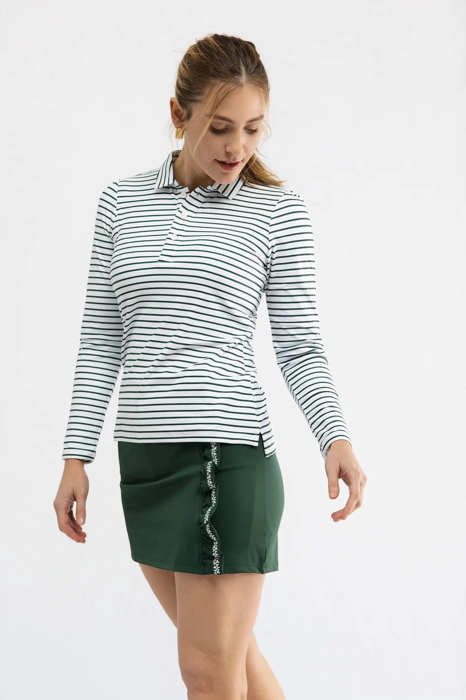 The Jean Polo - White Rosemary Stripe