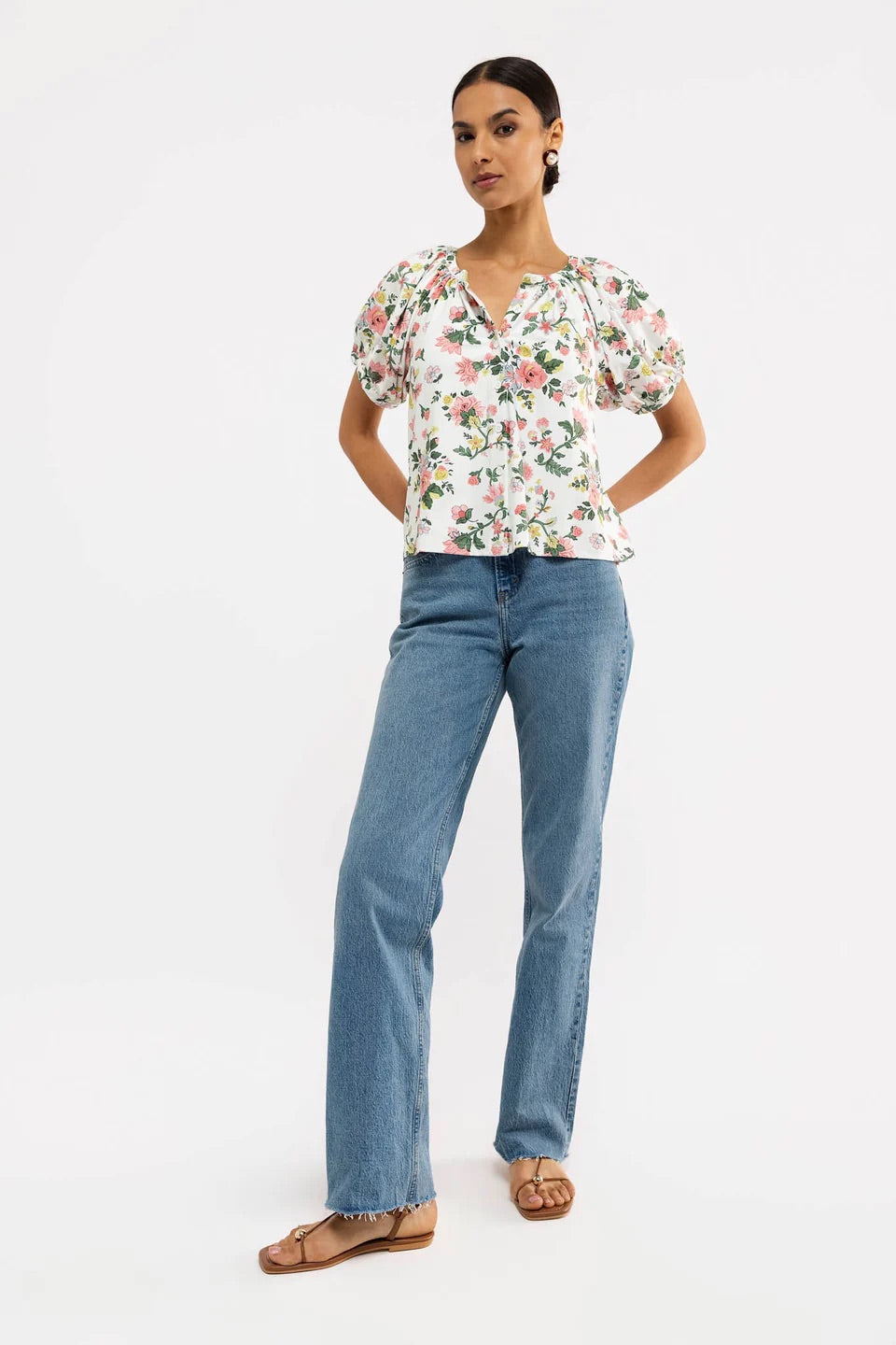 Imogen Top - Chantilly Garden