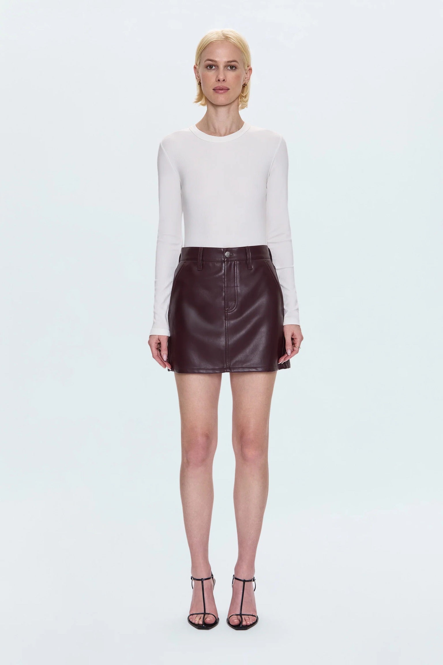 Abi High Rise Mini Skirt - Cabernet