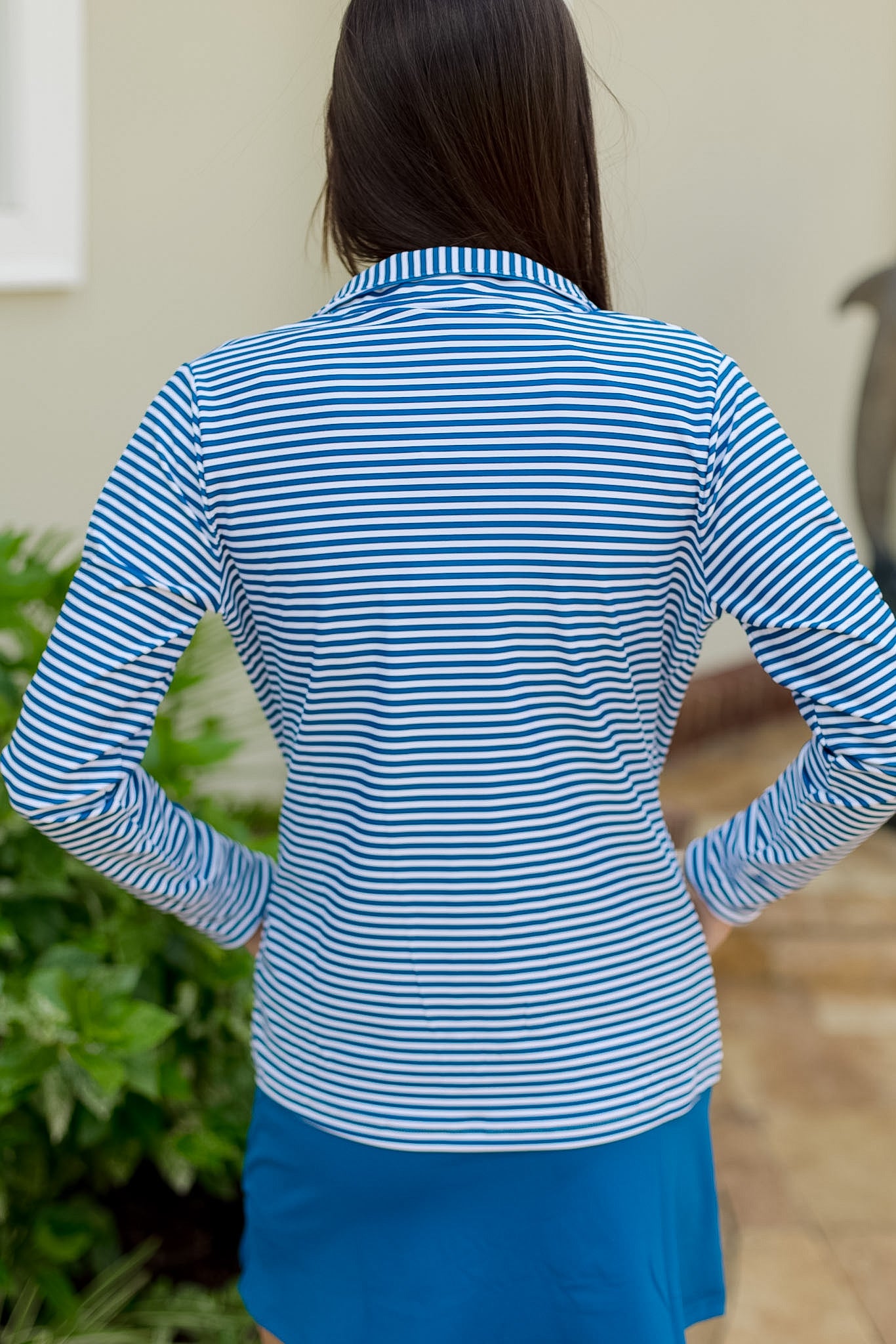 The Blakely Full Zip - Porcelain Stripe