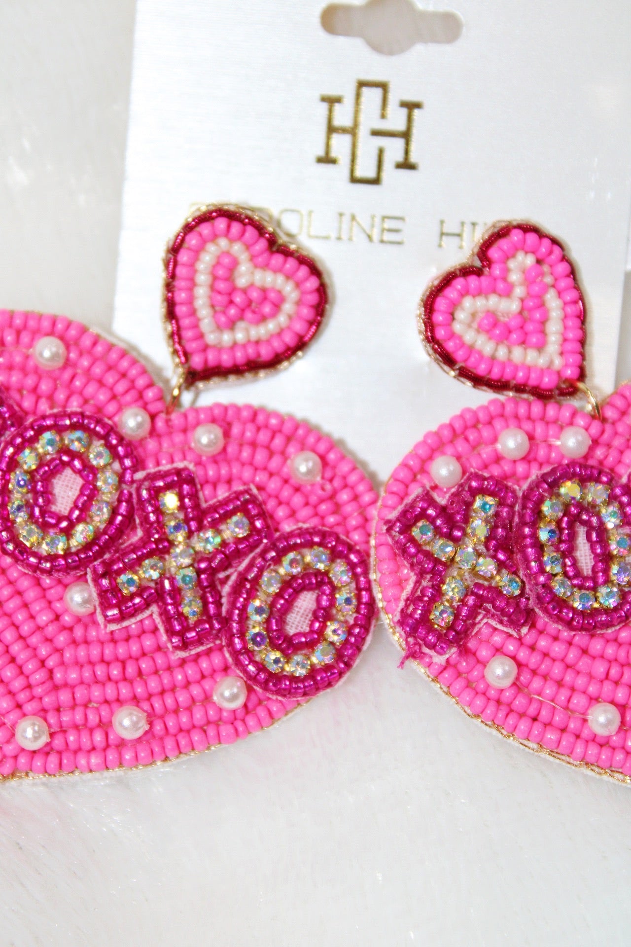 XOXO EMBELLISHED HEART EARRING