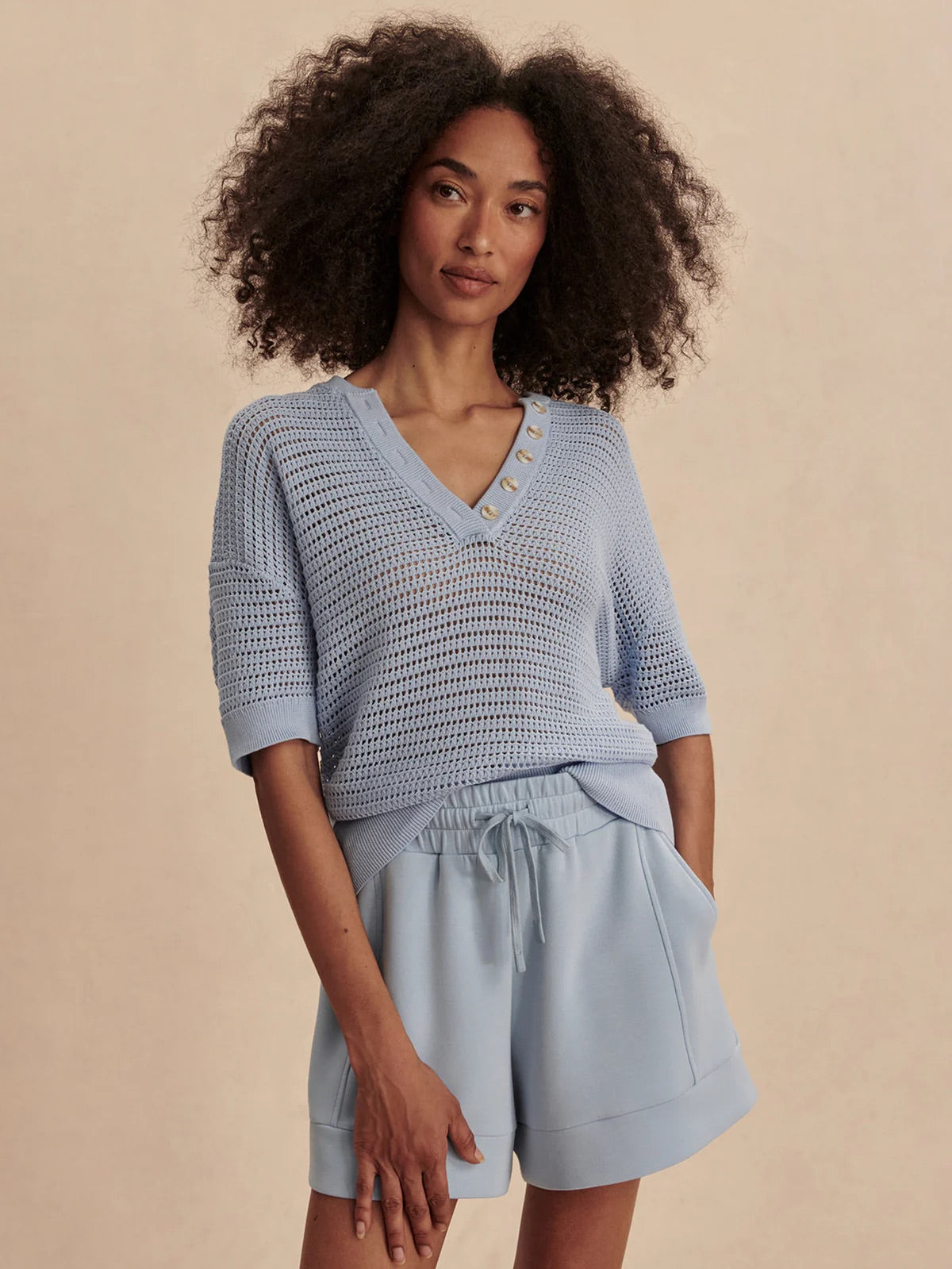 Callie Knit Top - Cashmere Blue