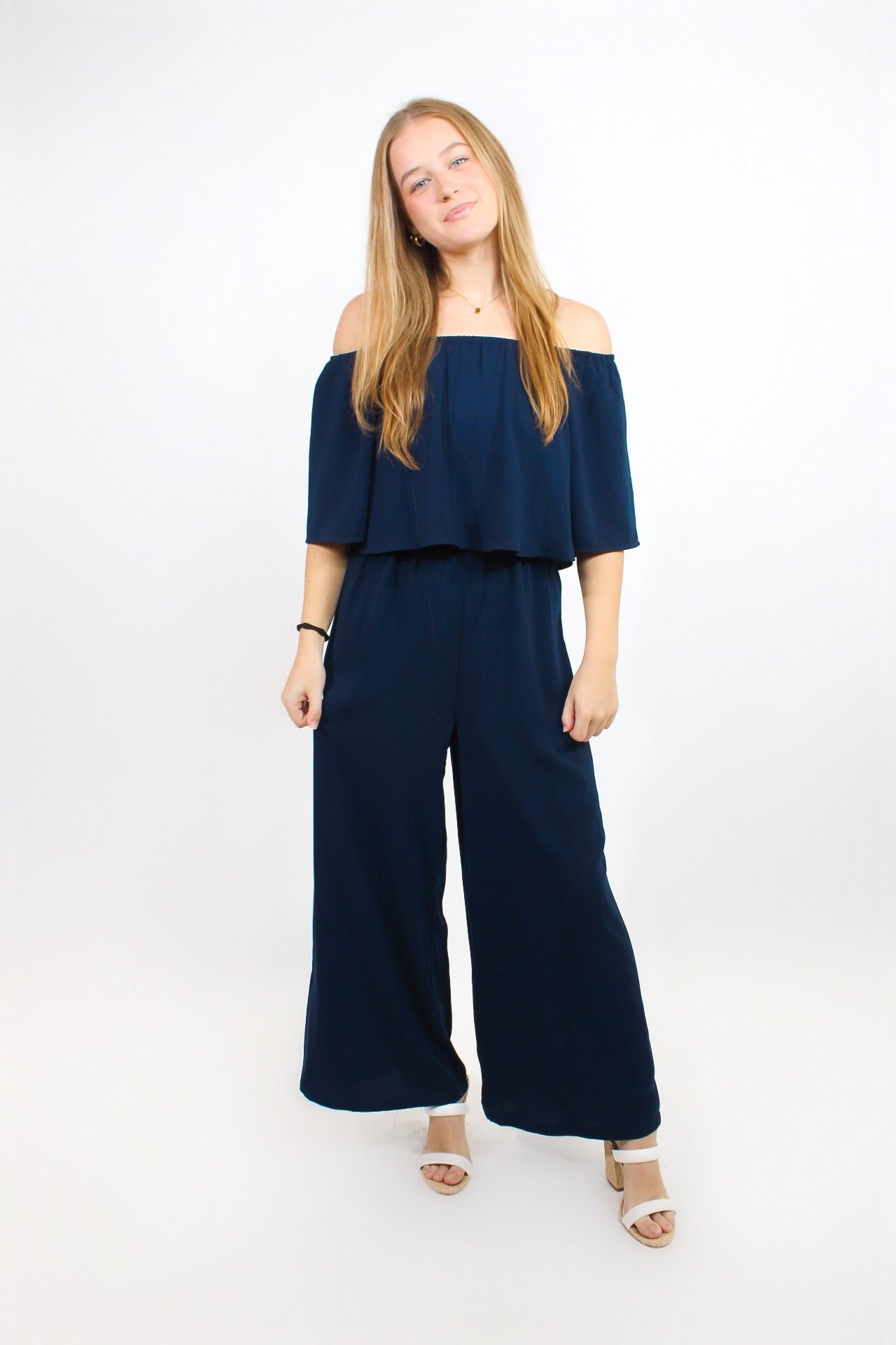 Zaffre Off the Shoulder Jumpsuit