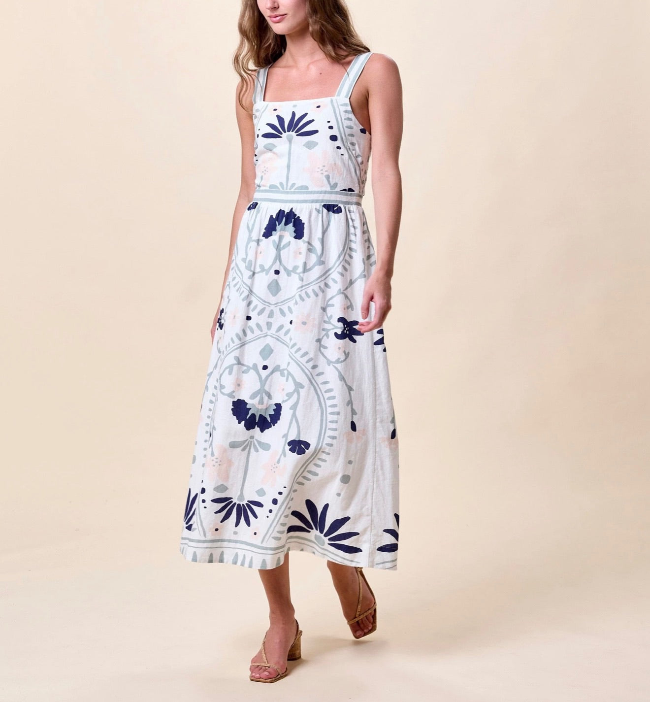 Carmen Midi Dress - Liliana Blue Surf