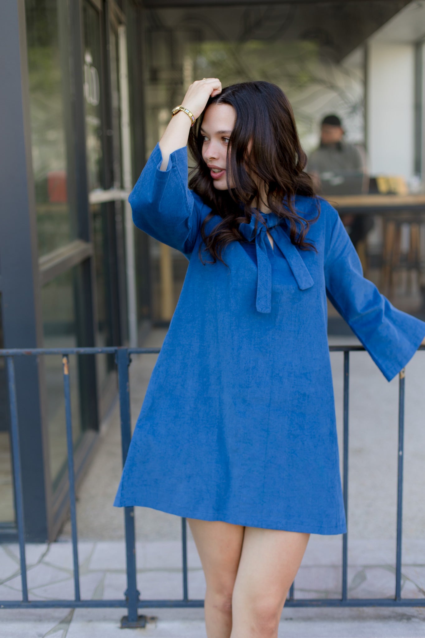 The Phoebe Corduroy Dress - Jean Blue