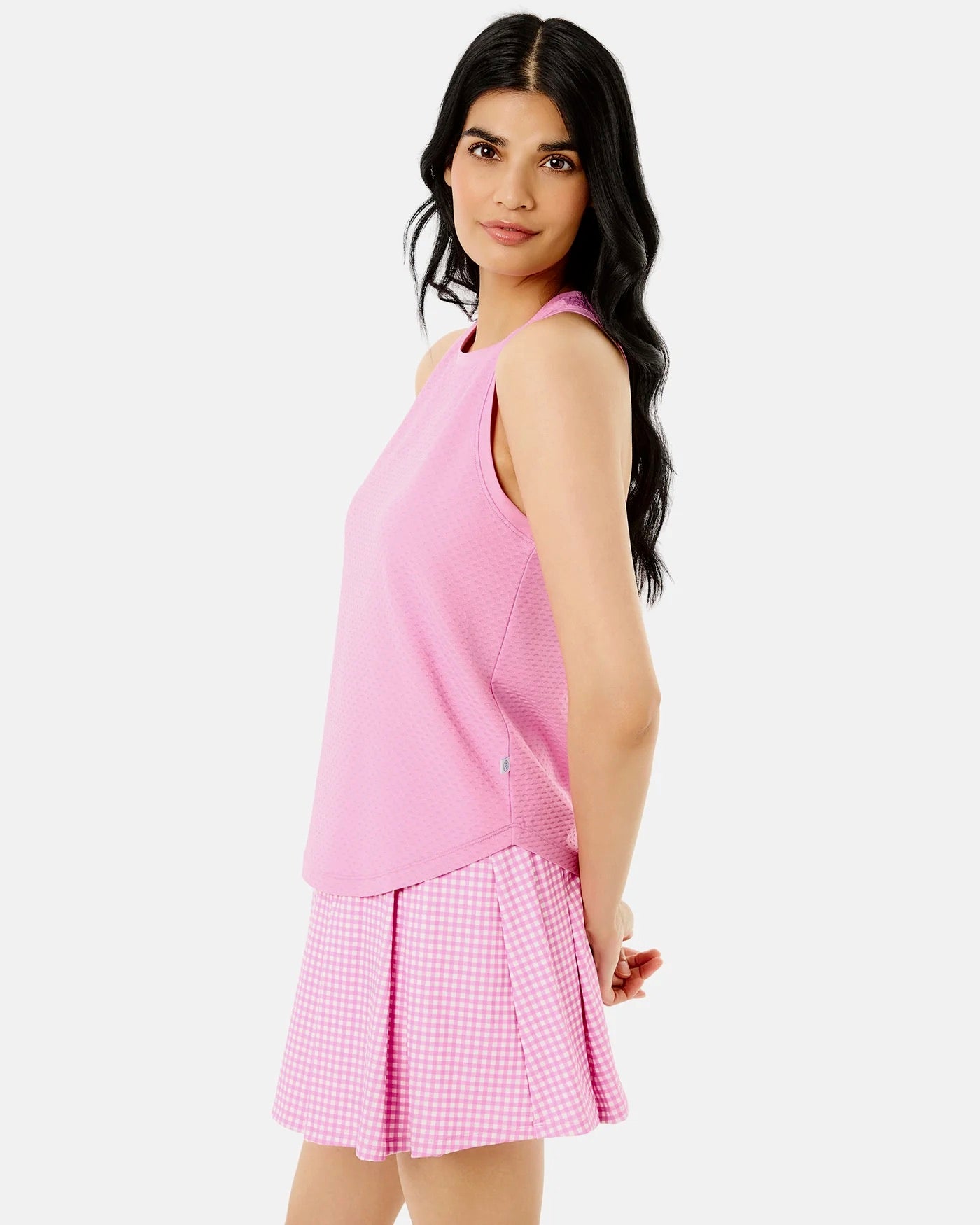 Addison Bay Everyday Tank in Orchid, lightweight sleeveless top with a relaxed fit and round neckline for casual wear.