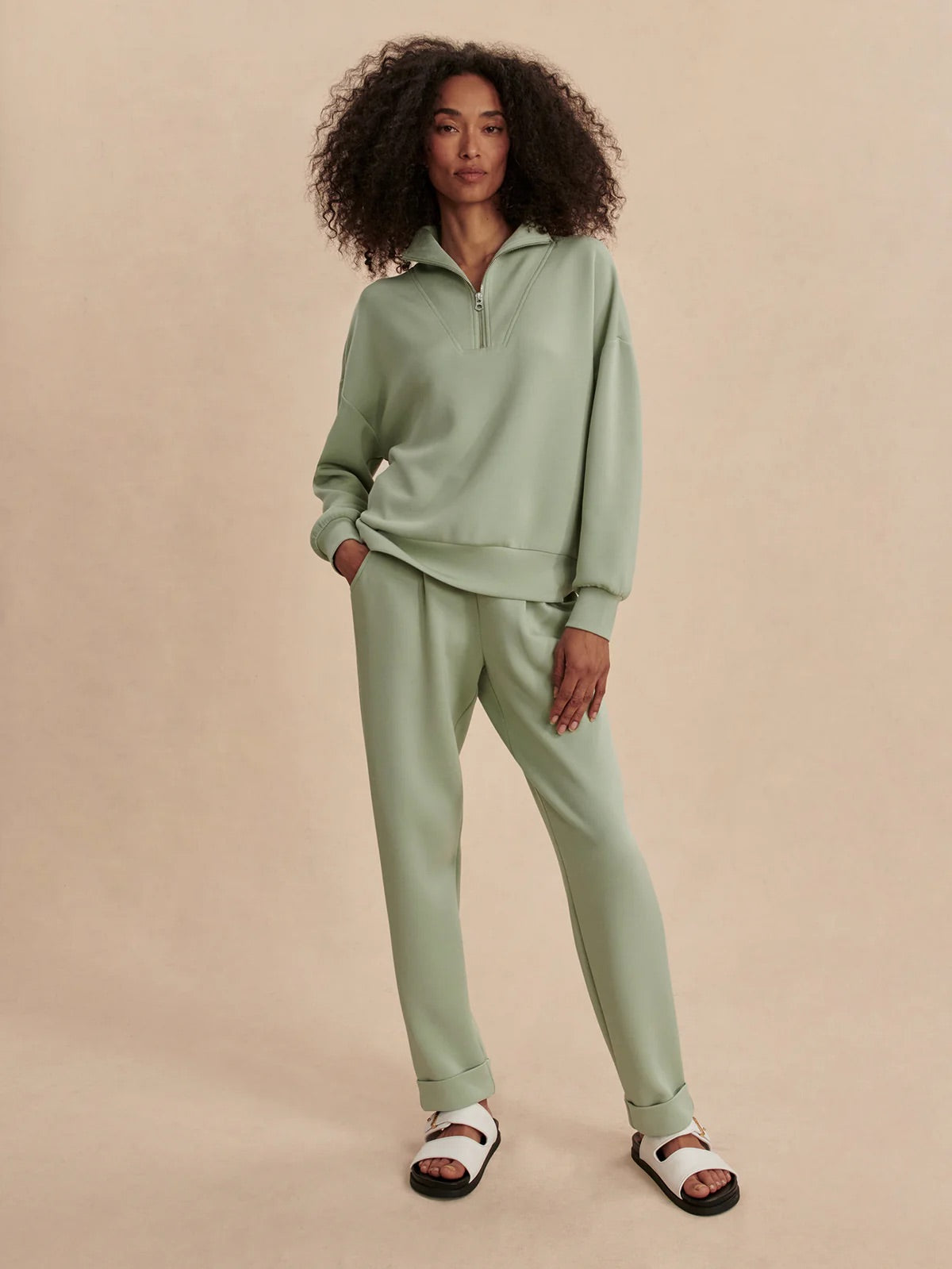 The Rolled Cuff Pant 25 - Snow Sage